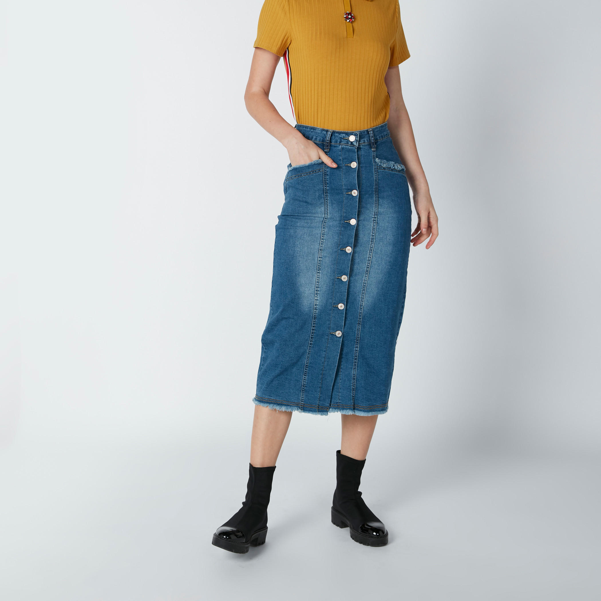 تنورة دينم متوسطة الطول بجيوب-women-clothing-bottoms-skirts-image-1