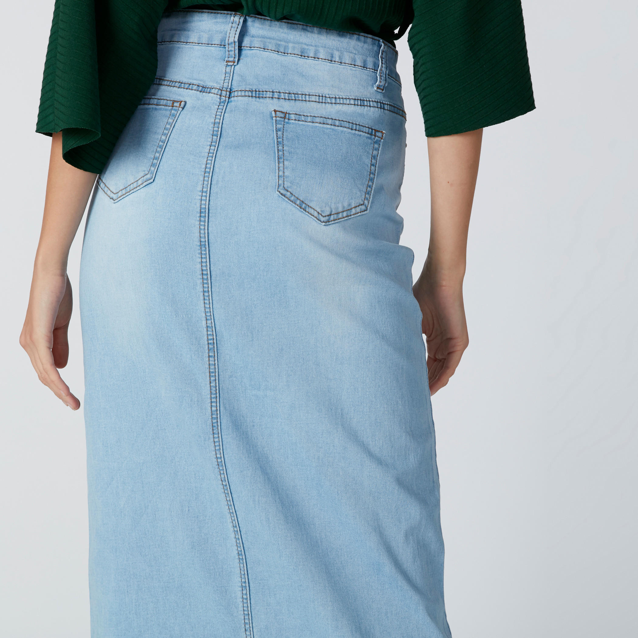 Pocket Detail A-Line Skirt with Button Closure-women-clothing-bottoms-skirts-image-6