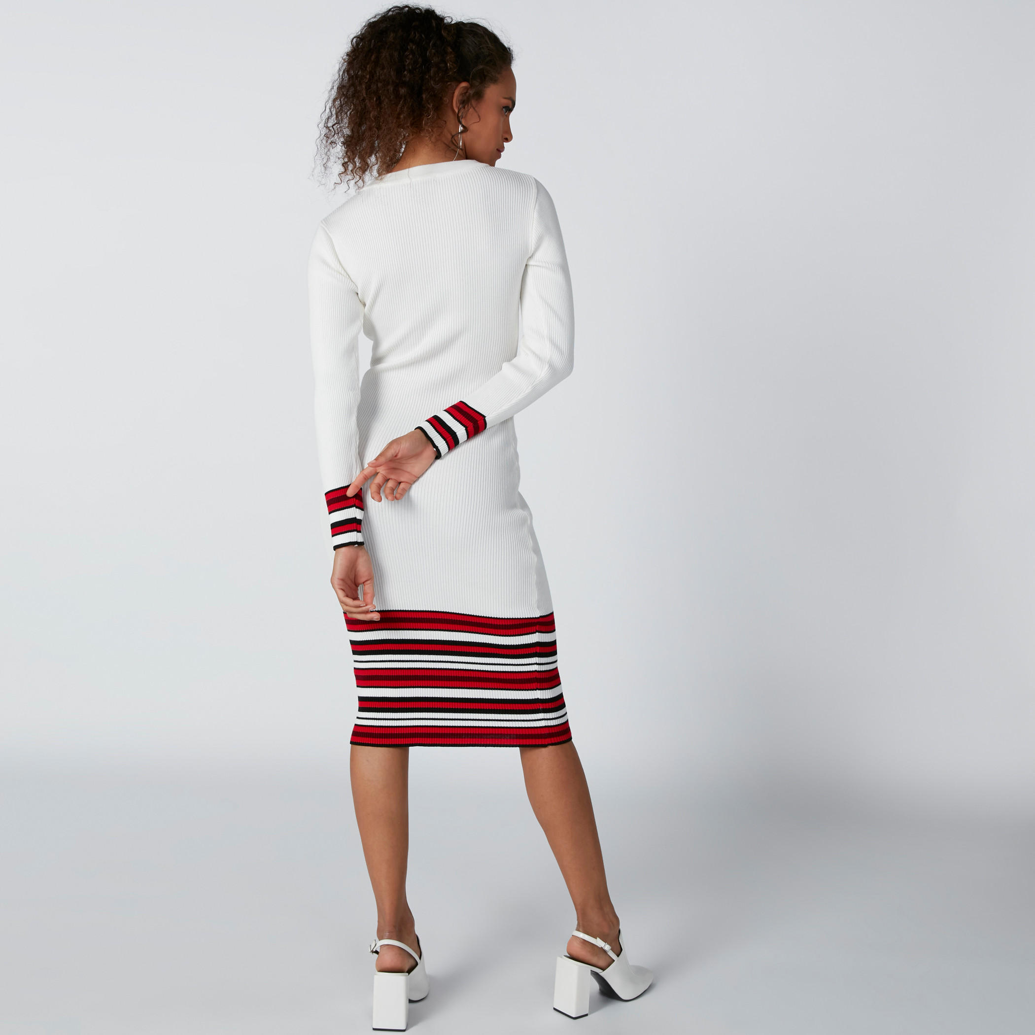 فستان واسع متوسط الطول بأكمام طويلة-women-clothing-dresses-image-2