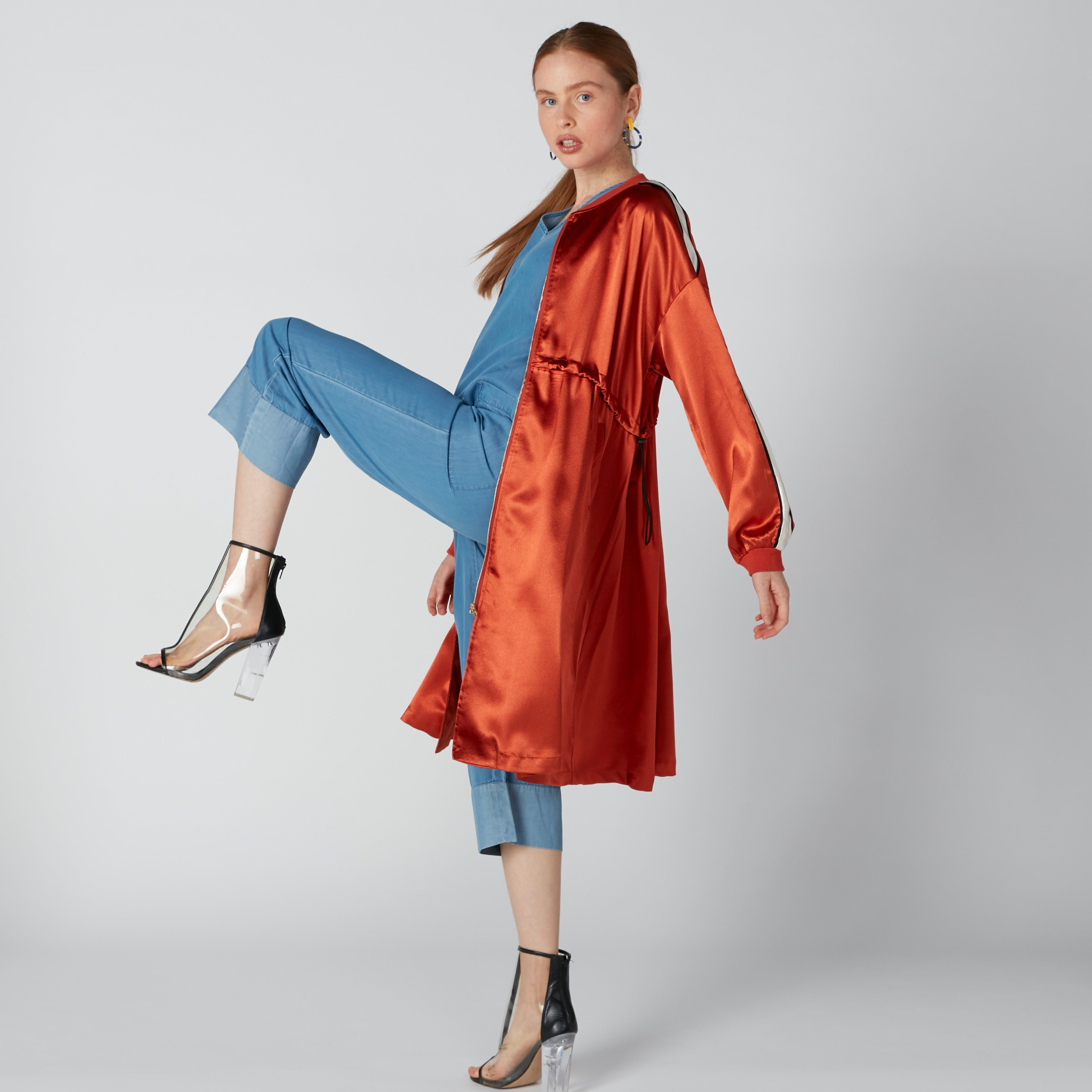 Panel Detail Jacket with Pockets and Zip Closure-women-winterwear-coatsandjackets-jackets-image-2