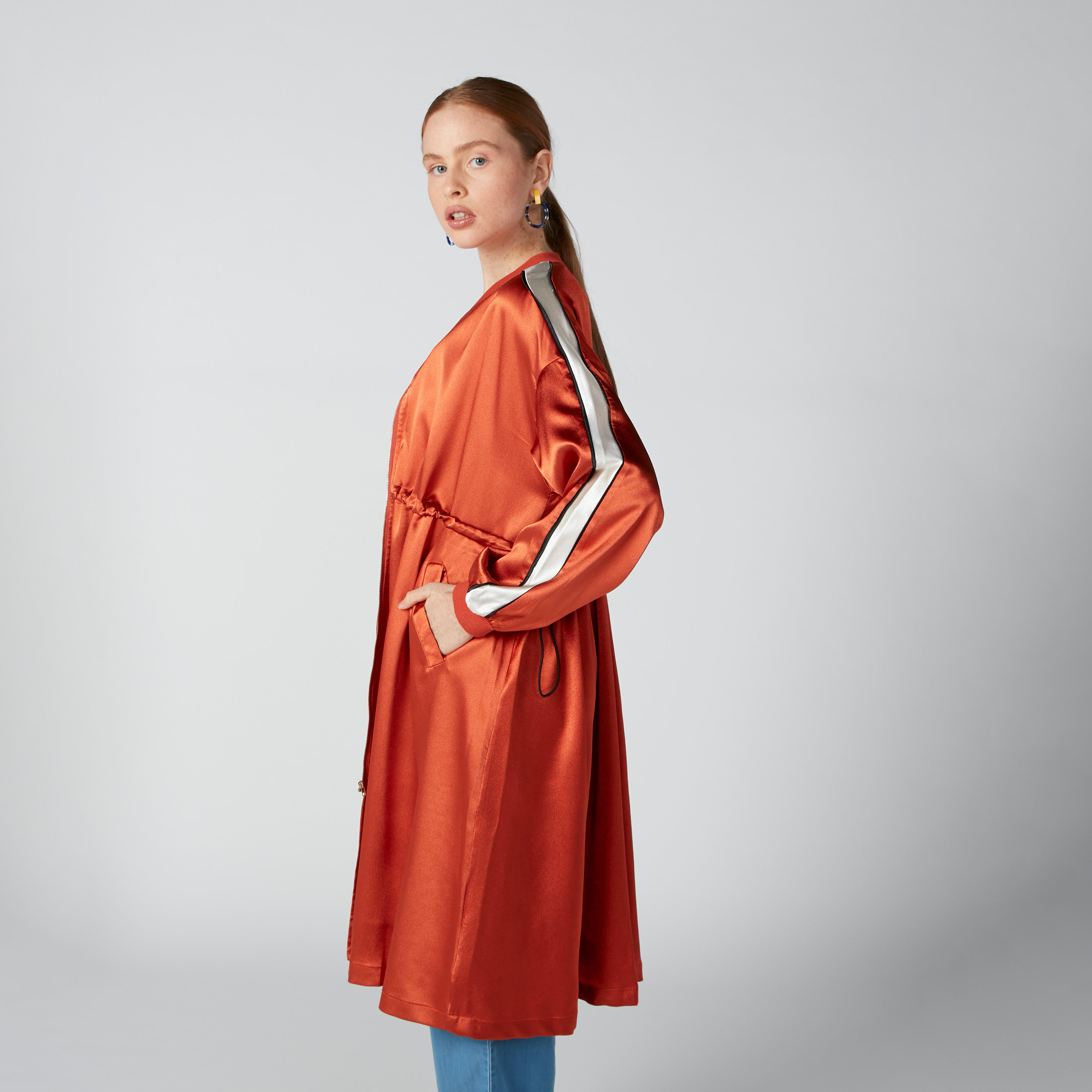 Panel Detail Jacket with Pockets and Zip Closure-women-winterwear-coatsandjackets-jackets-image-4