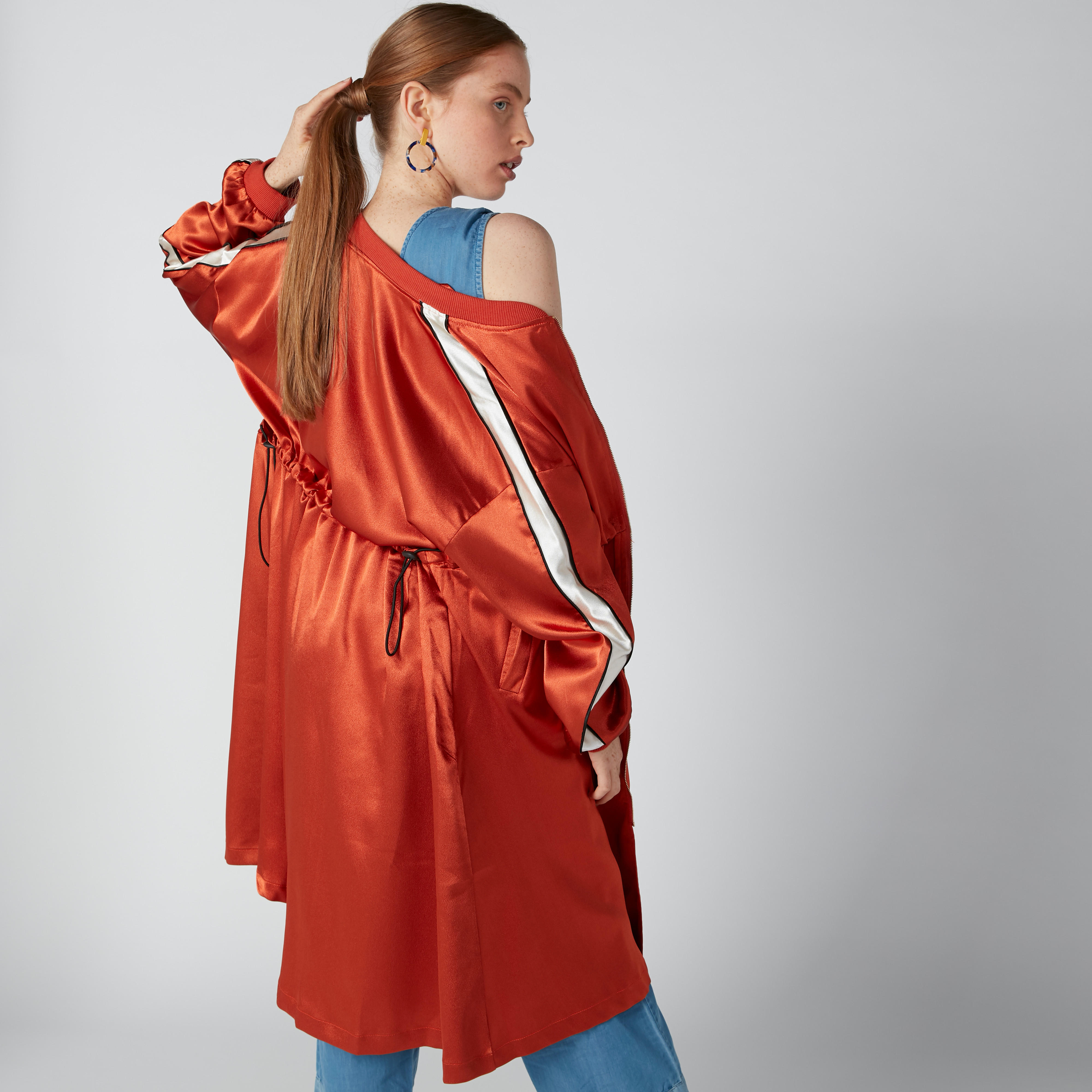 Panel Detail Jacket with Pockets and Zip Closure-women-winterwear-coatsandjackets-jackets-image-5