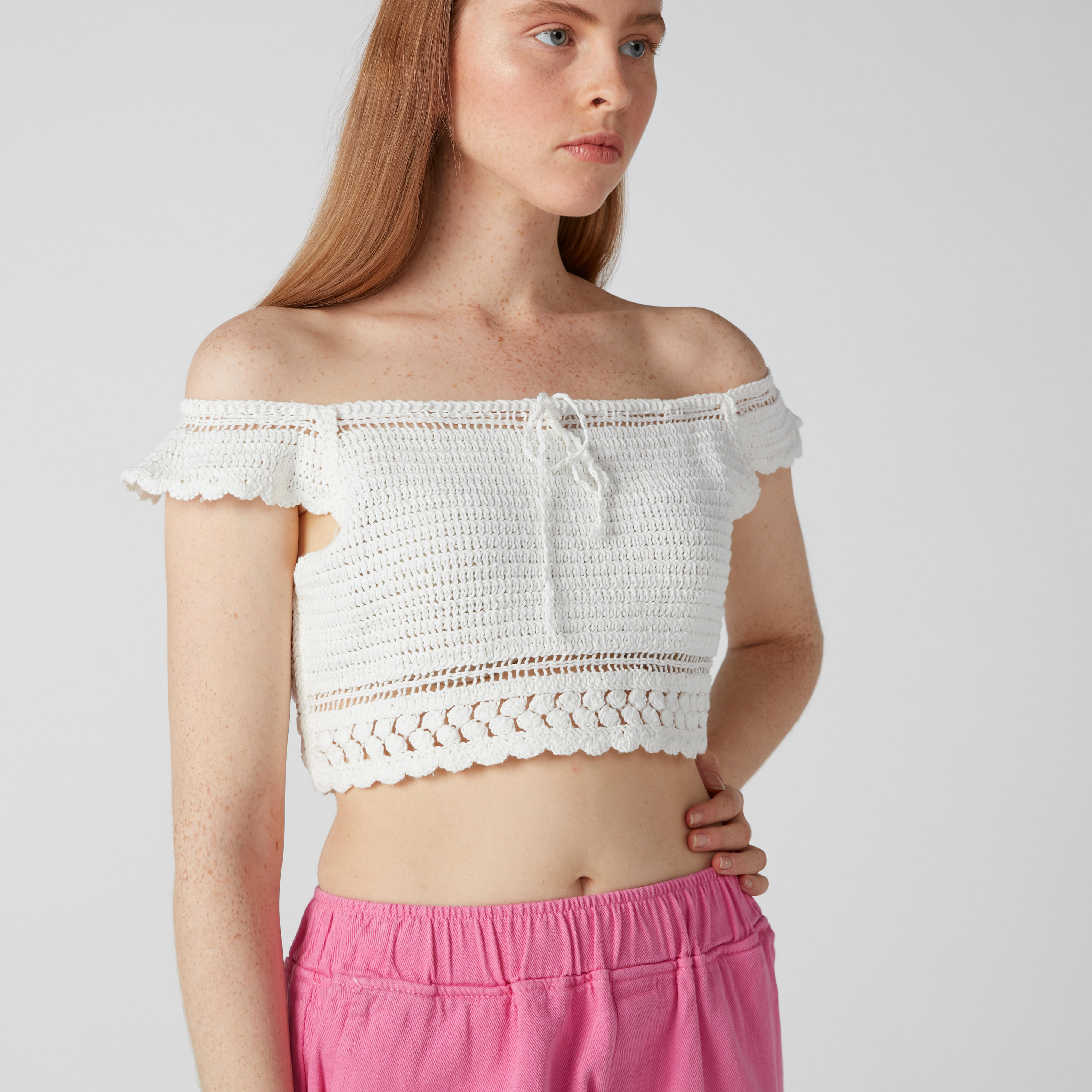Textured Crop Top with Bardot Neck-women-clothing-shirtsandblouses-blouses-image-5