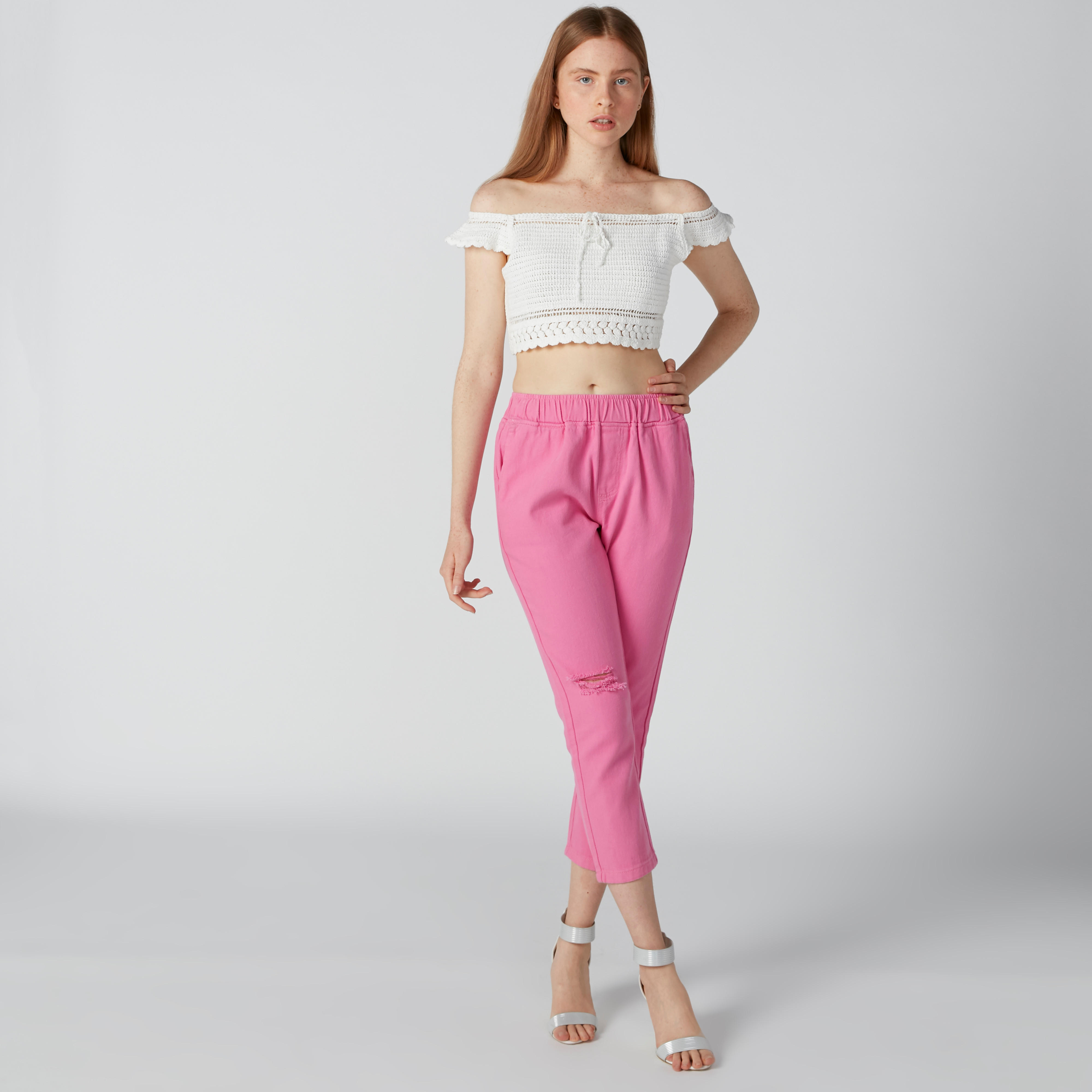 Textured Crop Top with Bardot Neck-women-clothing-shirtsandblouses-blouses-image-3