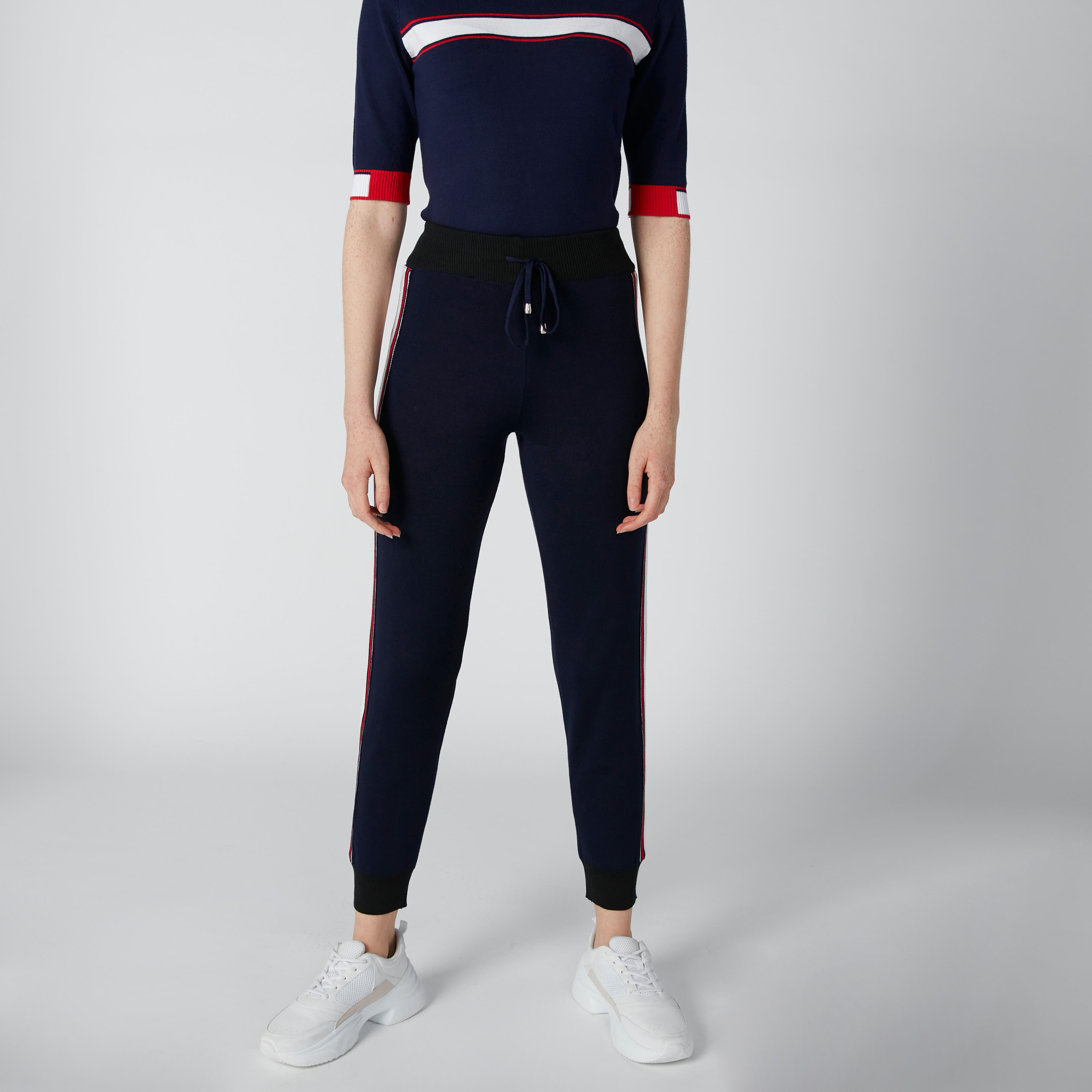 بنطال رياضي برباط وخصر مرن وشريطة جانبية-women-clothing-bottoms-joggers-image-3