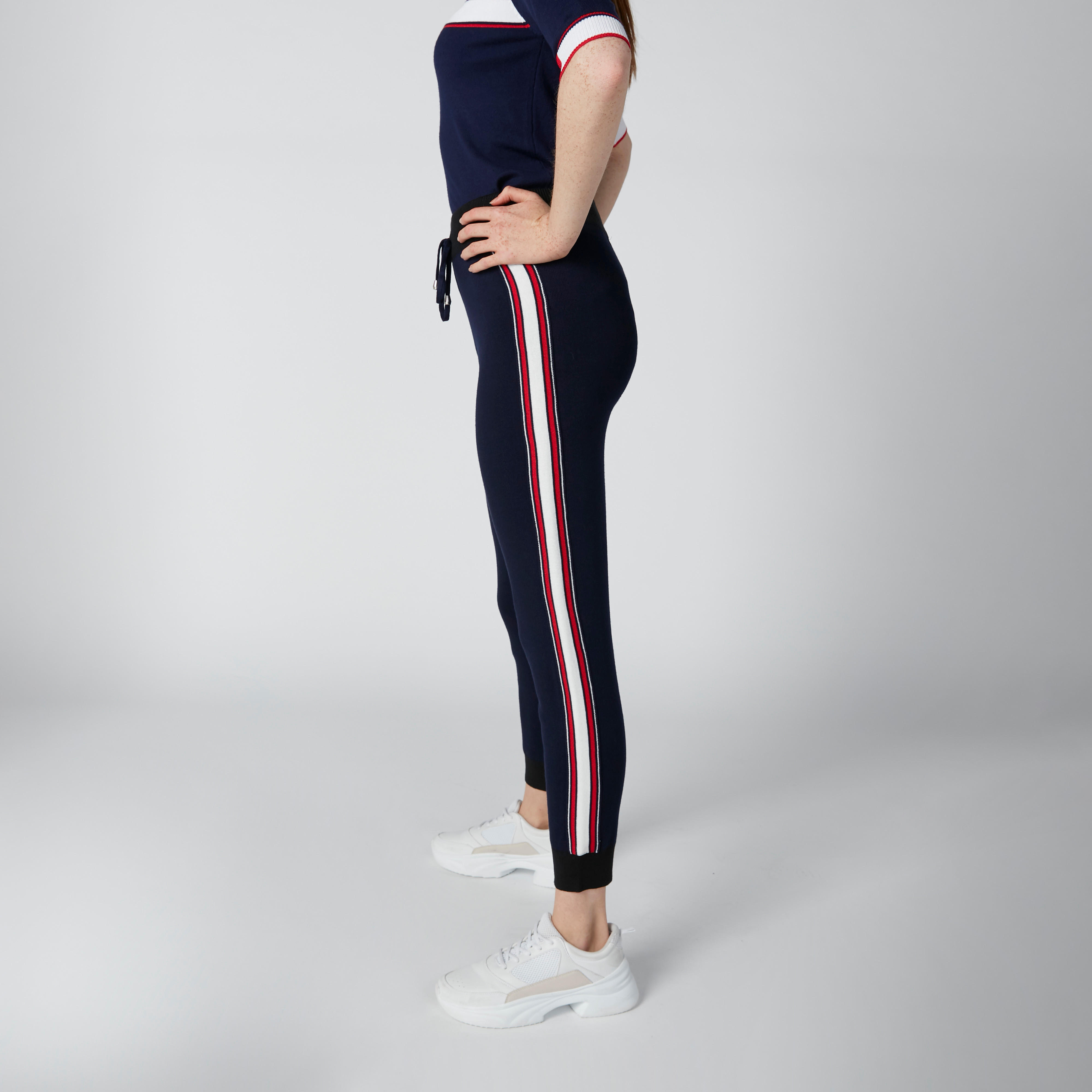 بنطال رياضي برباط وخصر مرن وشريطة جانبية-women-clothing-bottoms-joggers-image-4