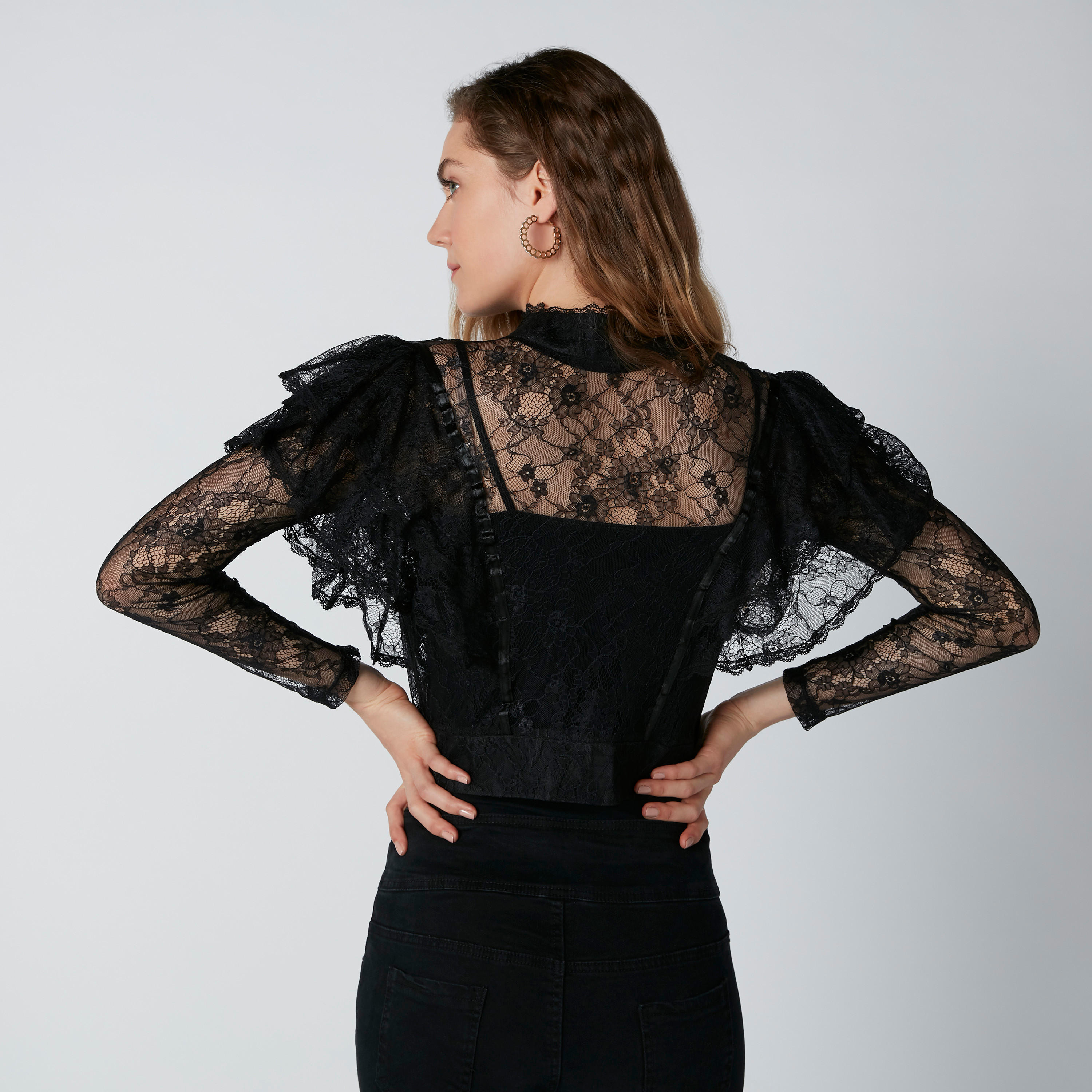 بلوزة دانتيل بأكمام طويلة وسحاب إغلاق-women-clothing-shirtsandblouses-blouses-image-2