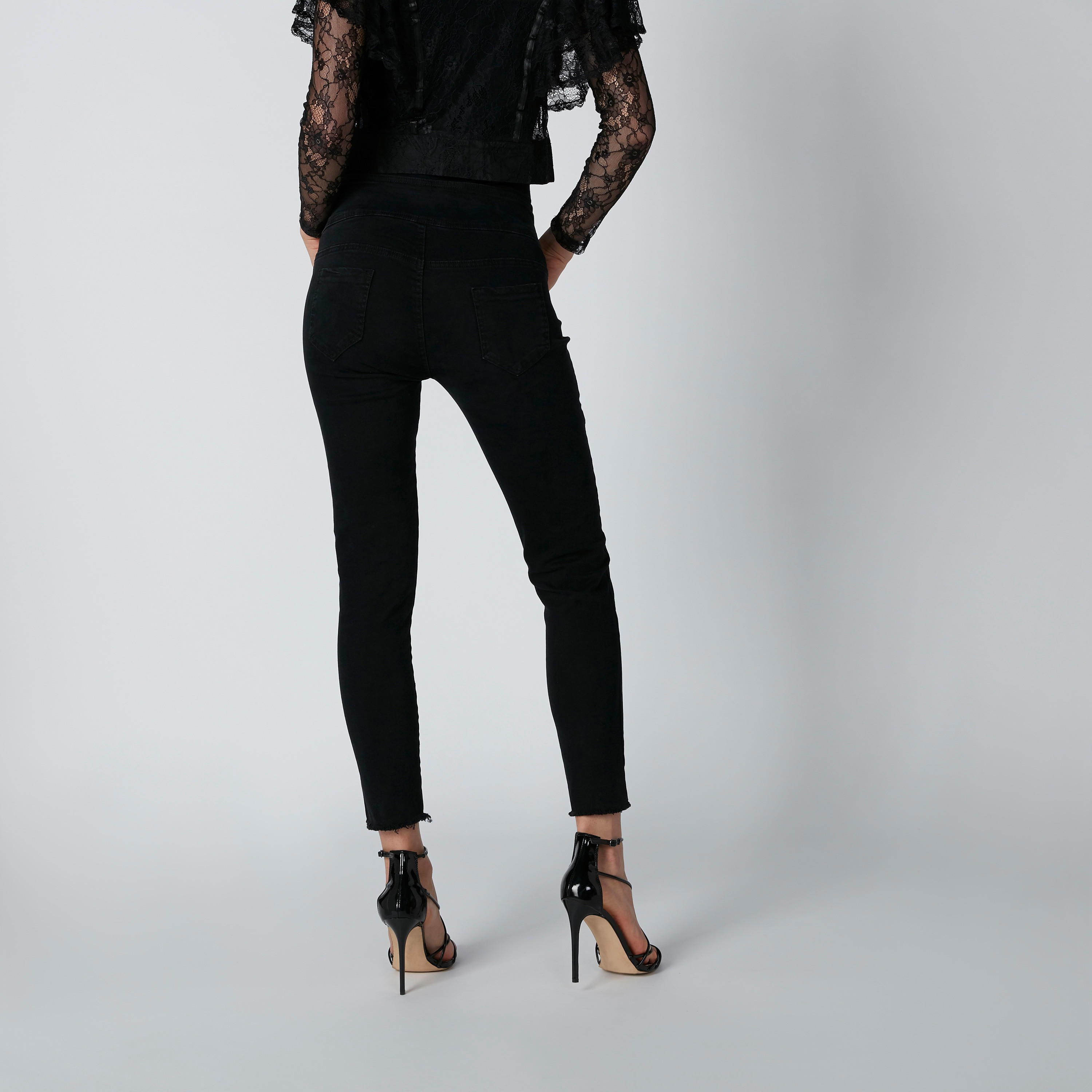 بنطال جينز طويل بقصّة سكيني وسحّاب إغلاق وخصر متوسط الارتفاع-women-clothing-bottoms-jeans-image-2