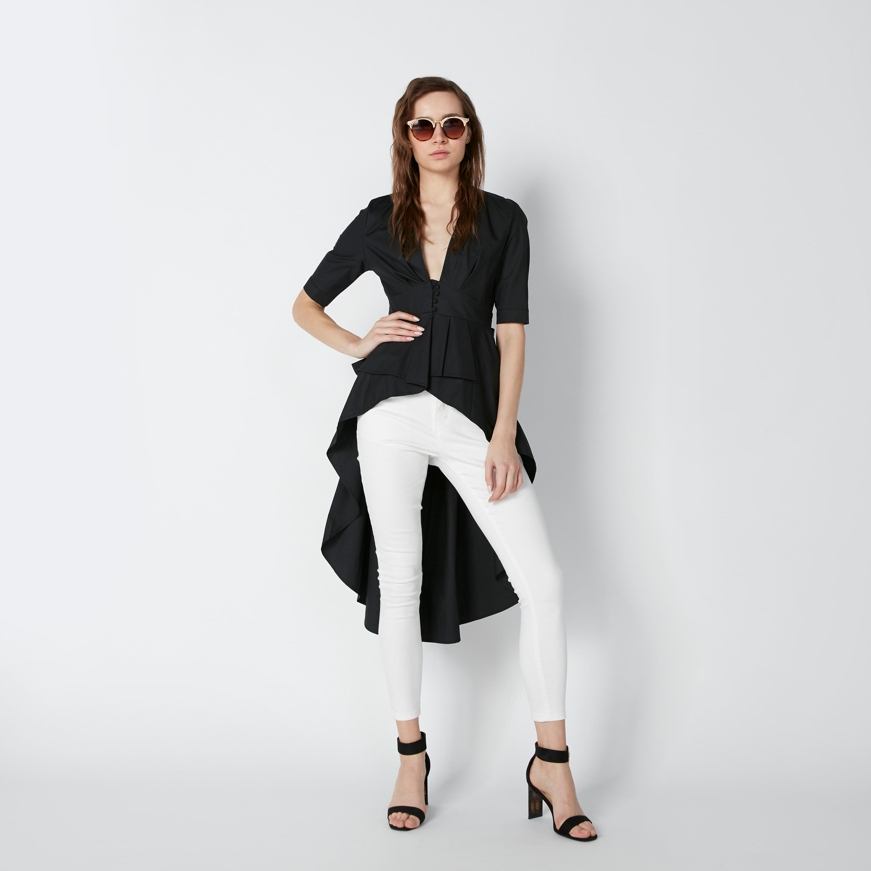 بلوزة بأكمام قصيرة وحوّاف غير مستوية وفيونكة-women-clothing-shirtsandblouses-blouses-image-7