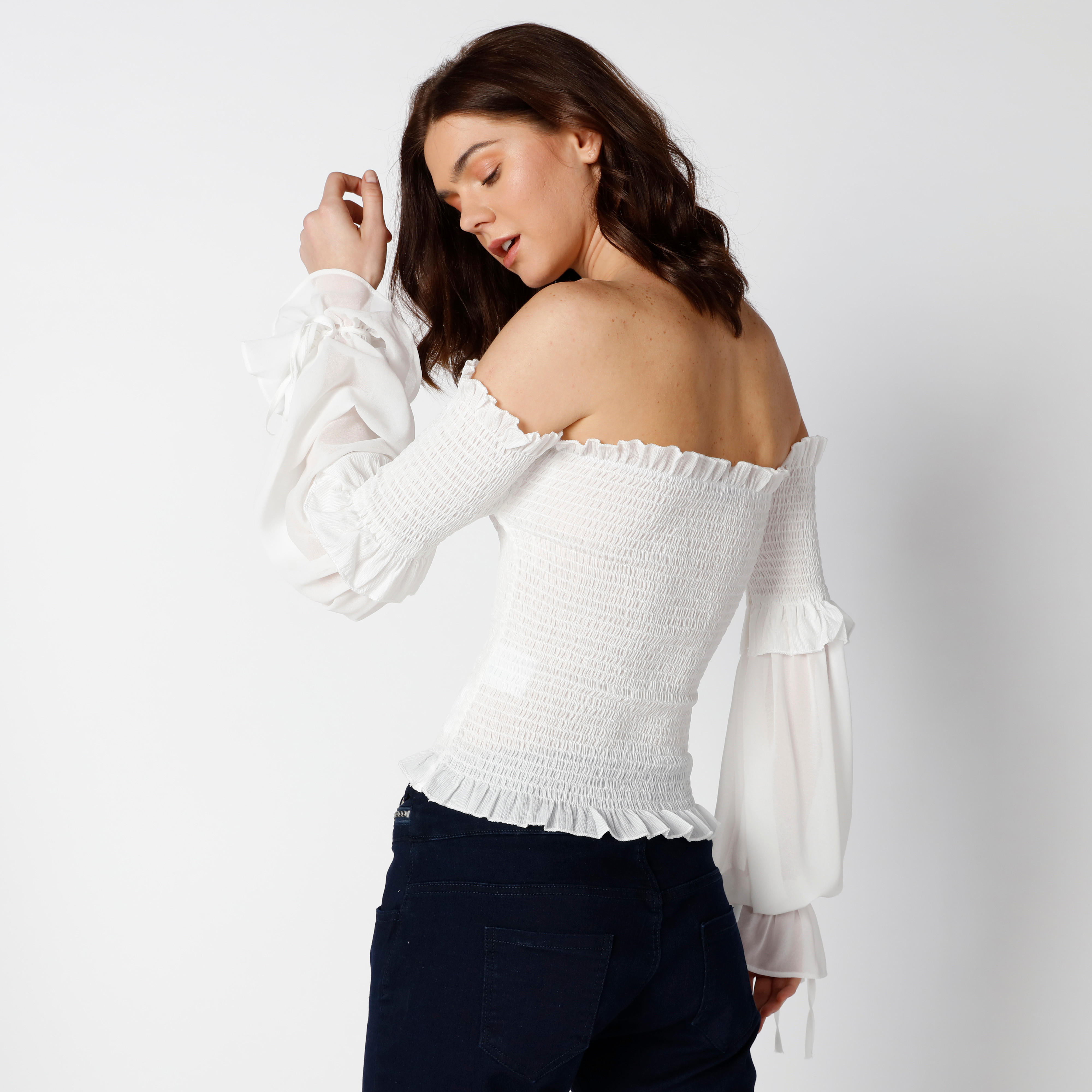 بلوزة مكشوفة الأكتاف بأكمام طويلة ودرزات-women-clothing-shirtsandblouses-blouses-image-3
