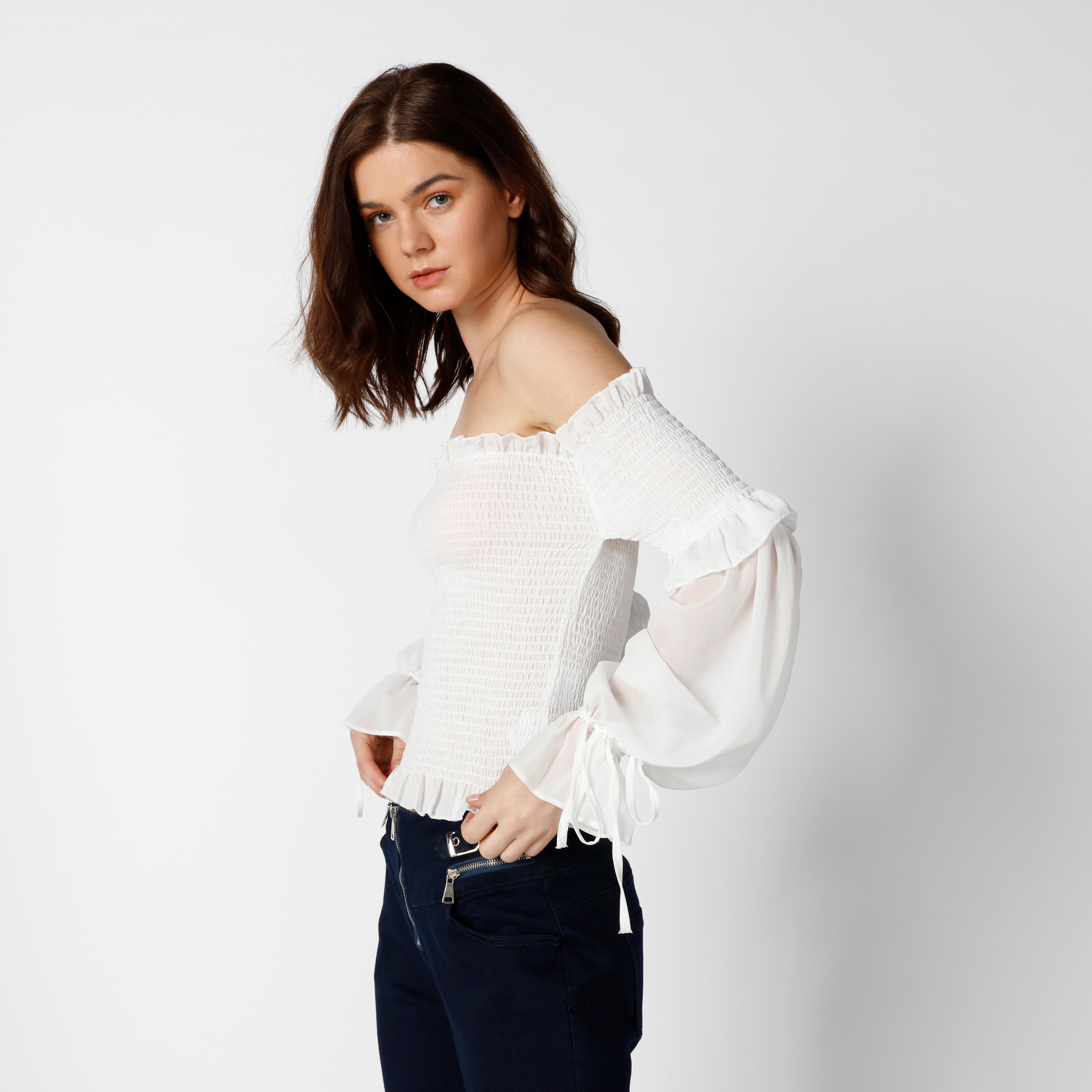 بلوزة مكشوفة الأكتاف بأكمام طويلة ودرزات-women-clothing-shirtsandblouses-blouses-image-4