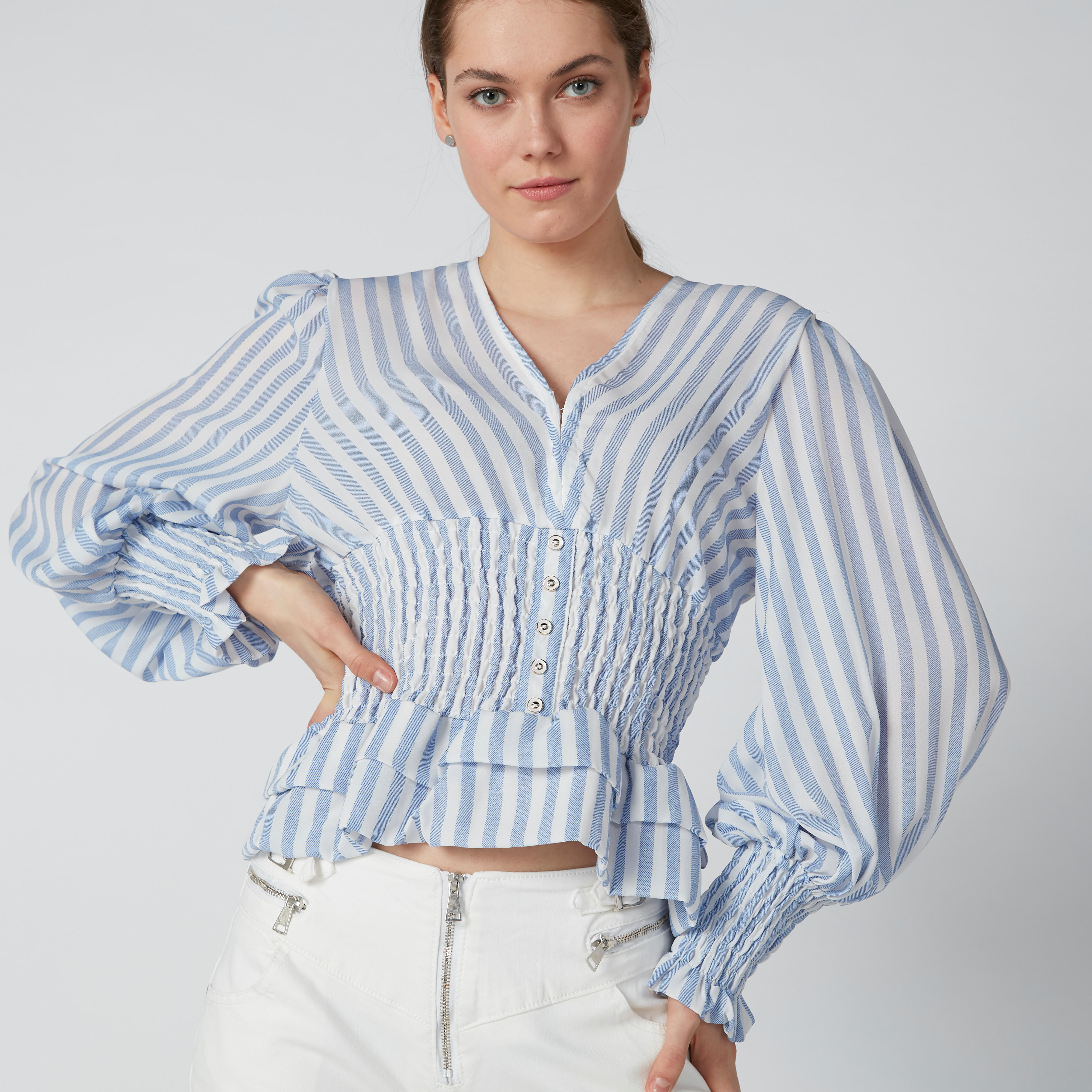 بلوزة مقلّمة بأكمام طويلة وأزرار-women-clothing-shirtsandblouses-blouses-image-10