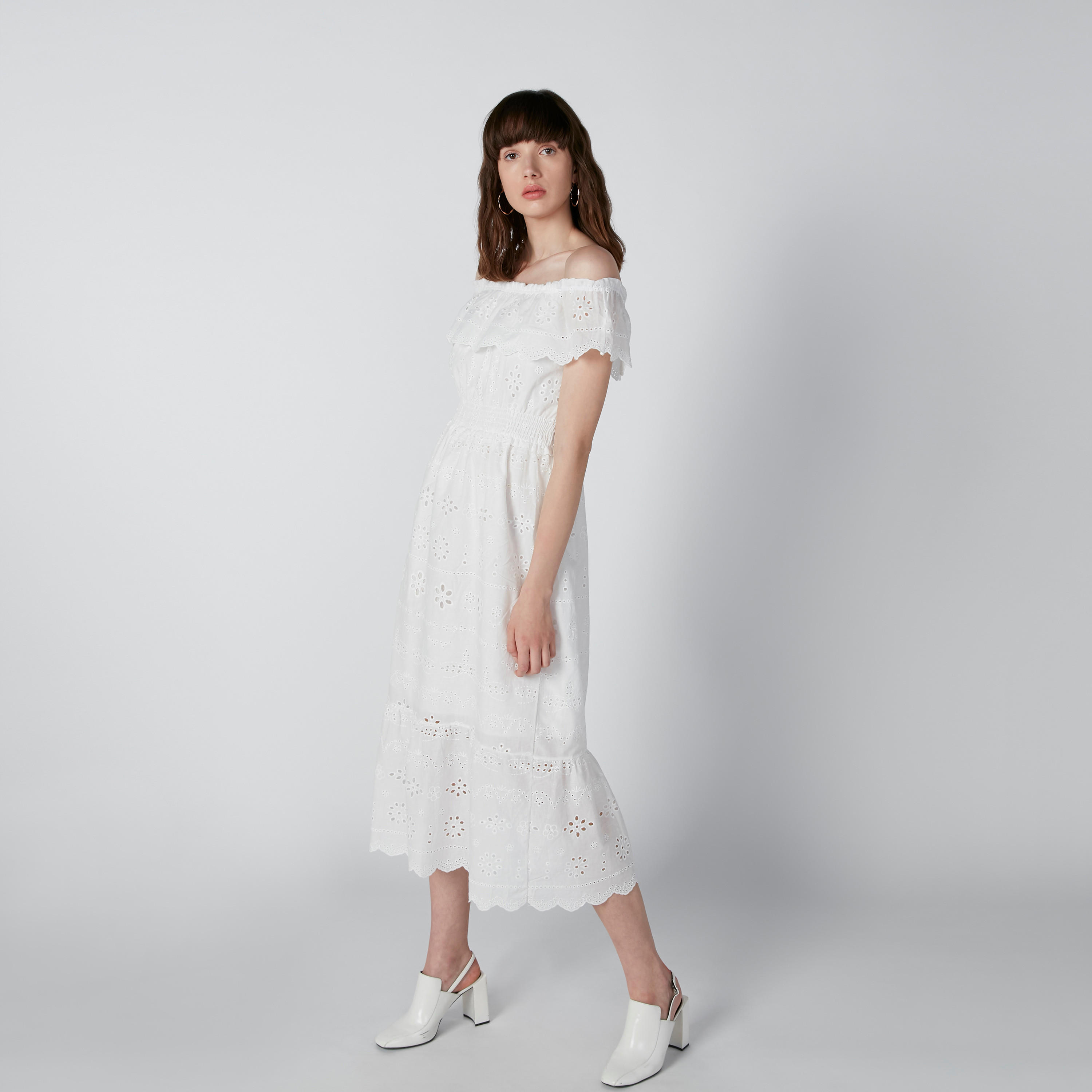 فستان شيفلي متوسط الطول بأكتاف مكشوفة ودرزات-women-clothing-dresses-image-3