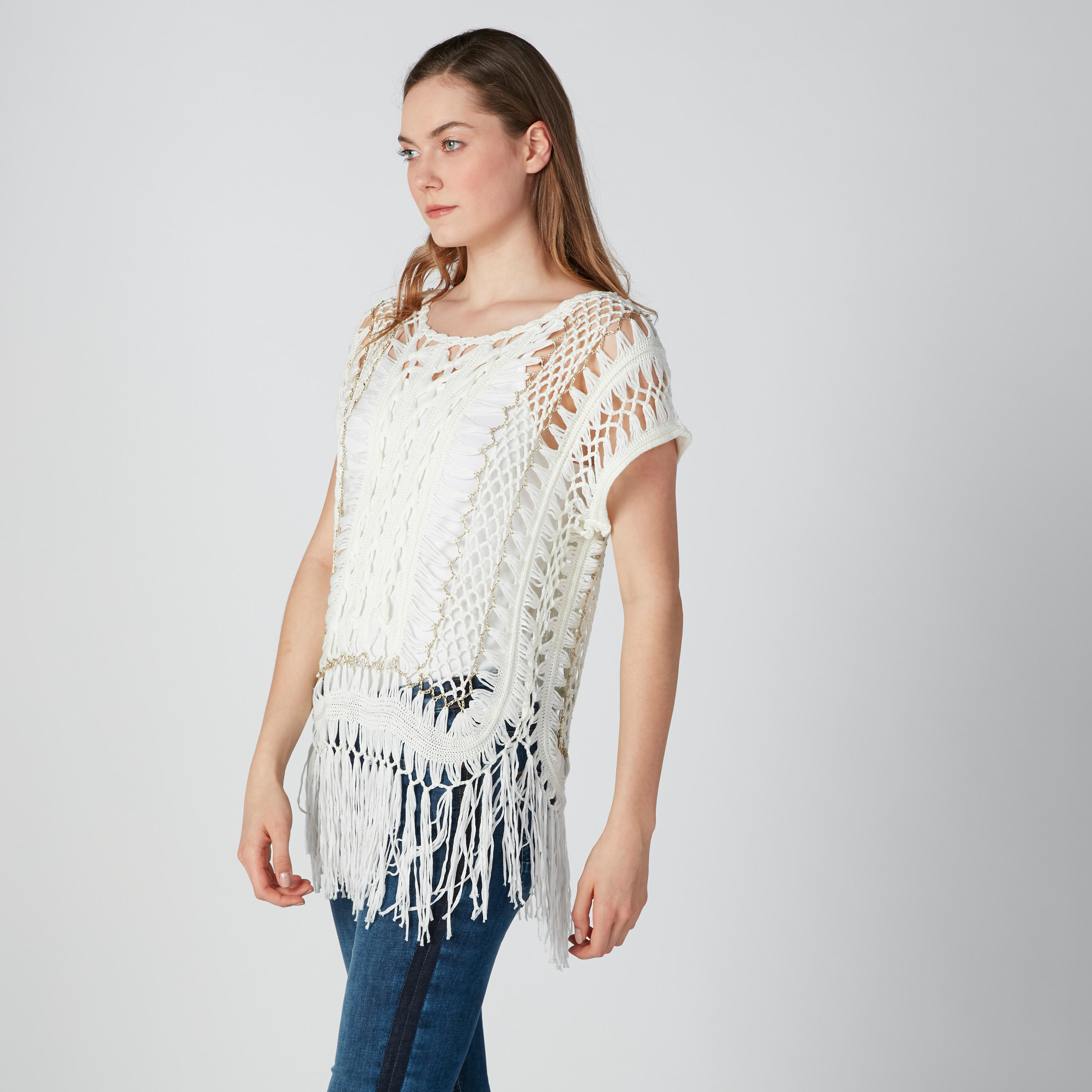 بلوزة بحر بياقة مستديرة وشراشيب-women-clothing-shirtsandblouses-blouses-image-4