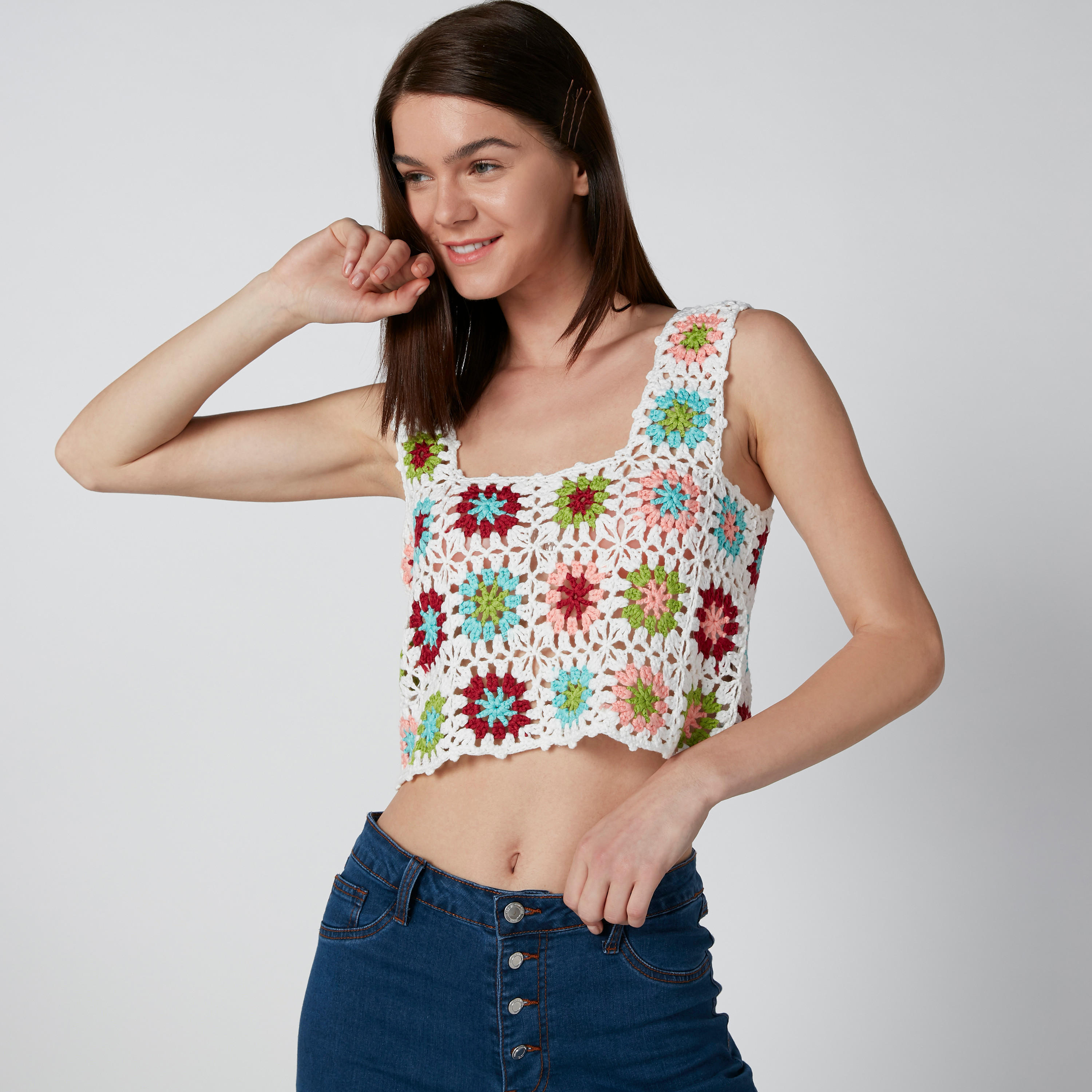Textured Sleeveless Beachwear Top-women-clothing-tshirts-image-1