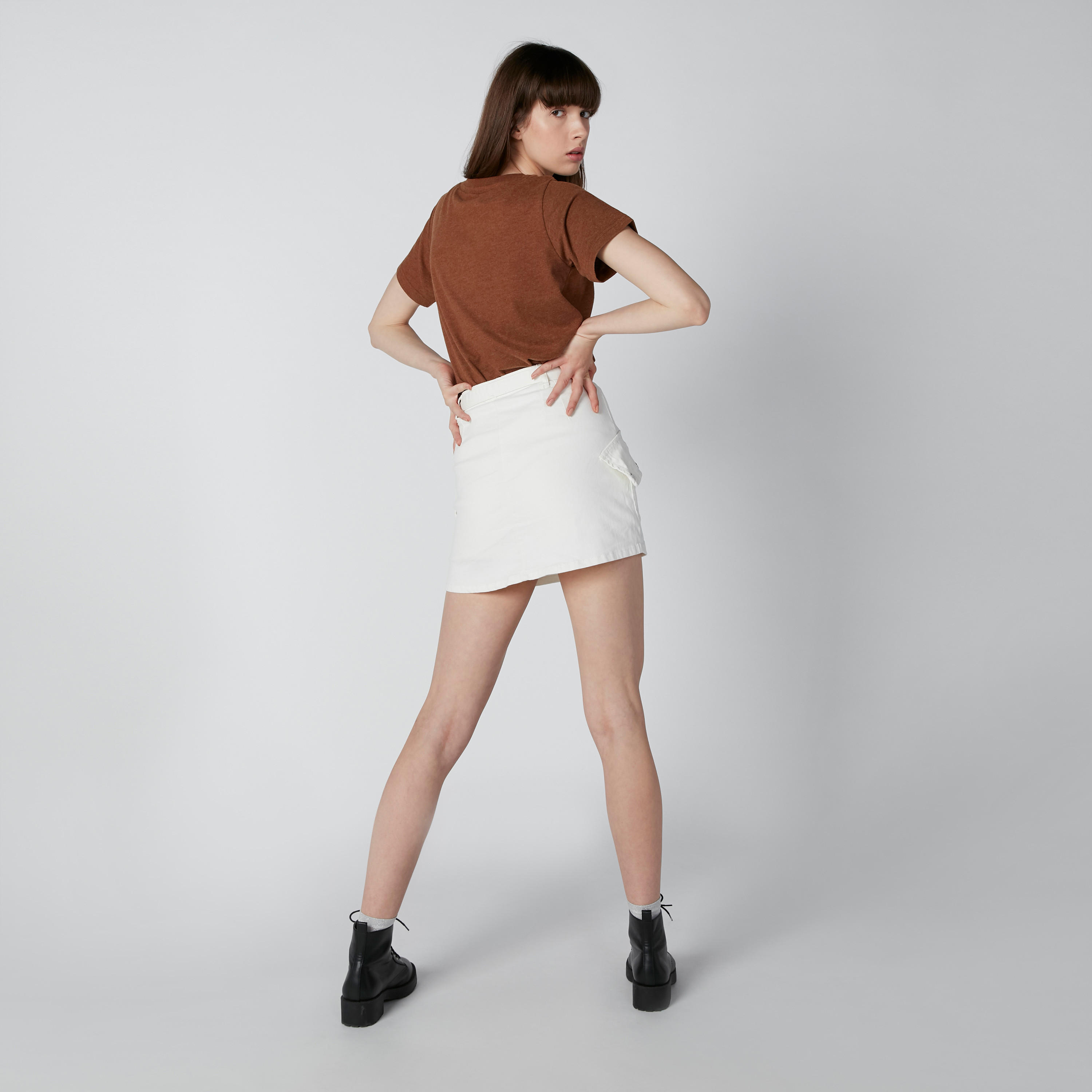 Solid Denim Mini Skirt with Zip Closure-women-clothing-bottoms-skirts-image-2