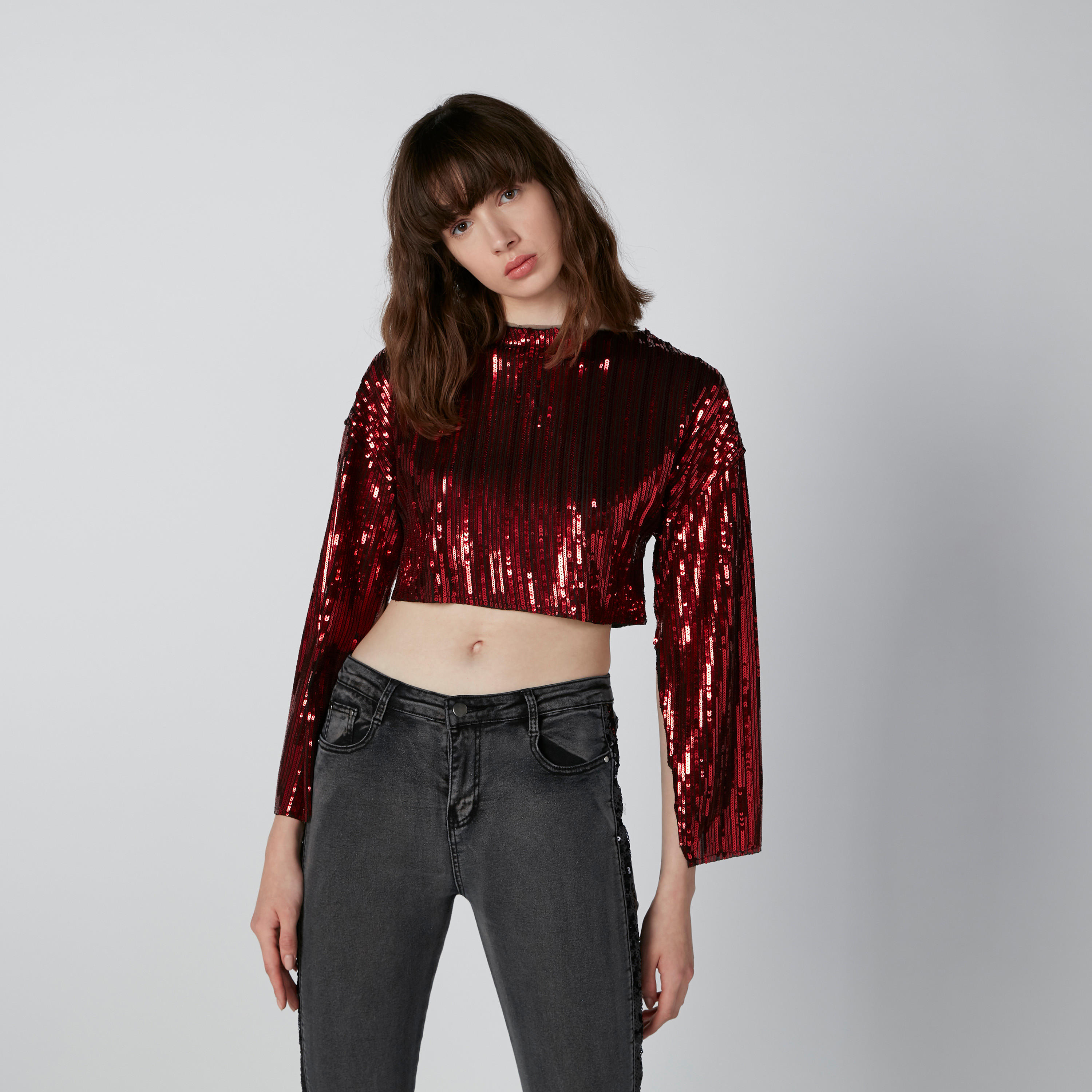 بلوزة مزينة بأكمام واسعة-women-clothing-shirtsandblouses-blouses-image-4