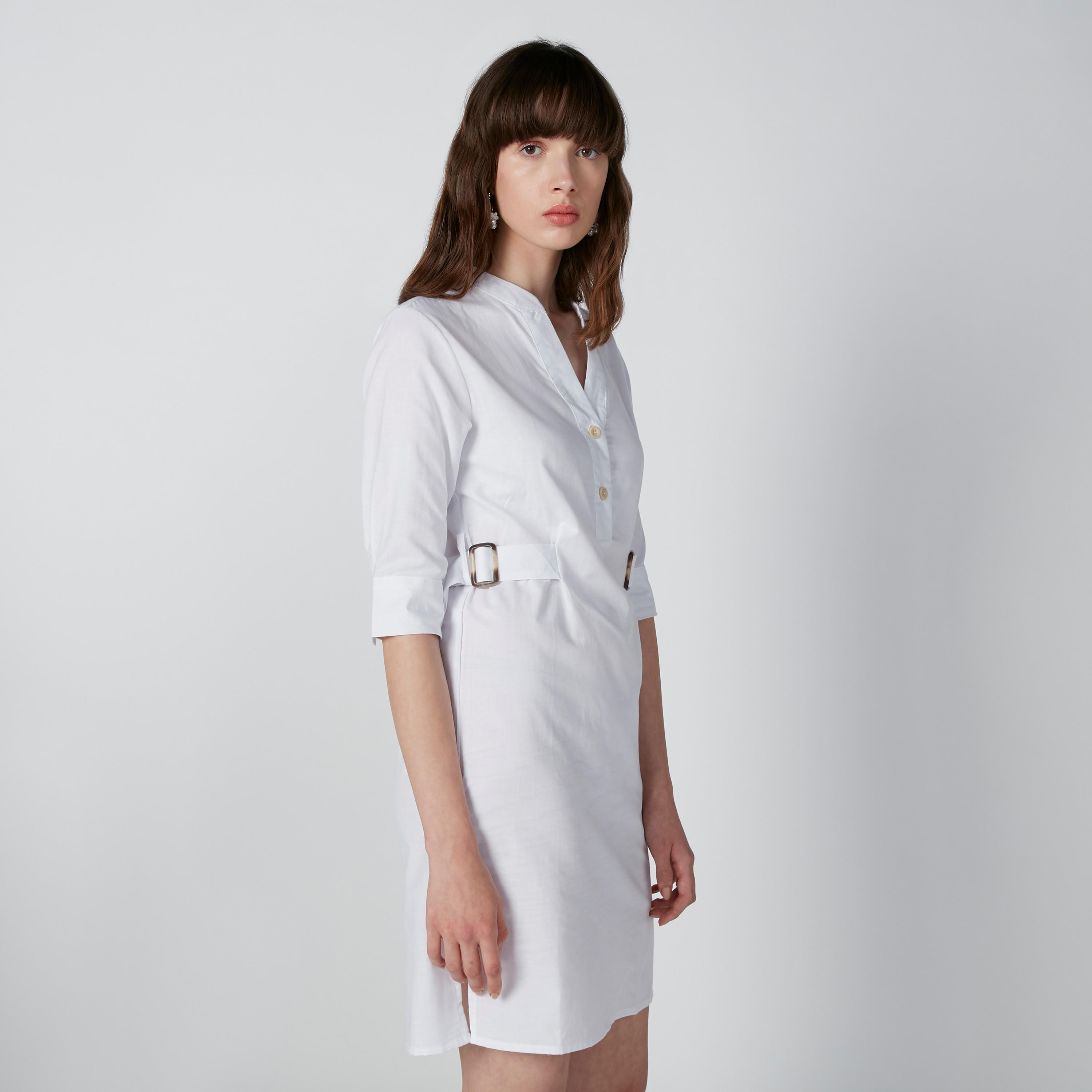 Solid Mini Shift Dress with Side Slit-women-clothing-dresses-image-3