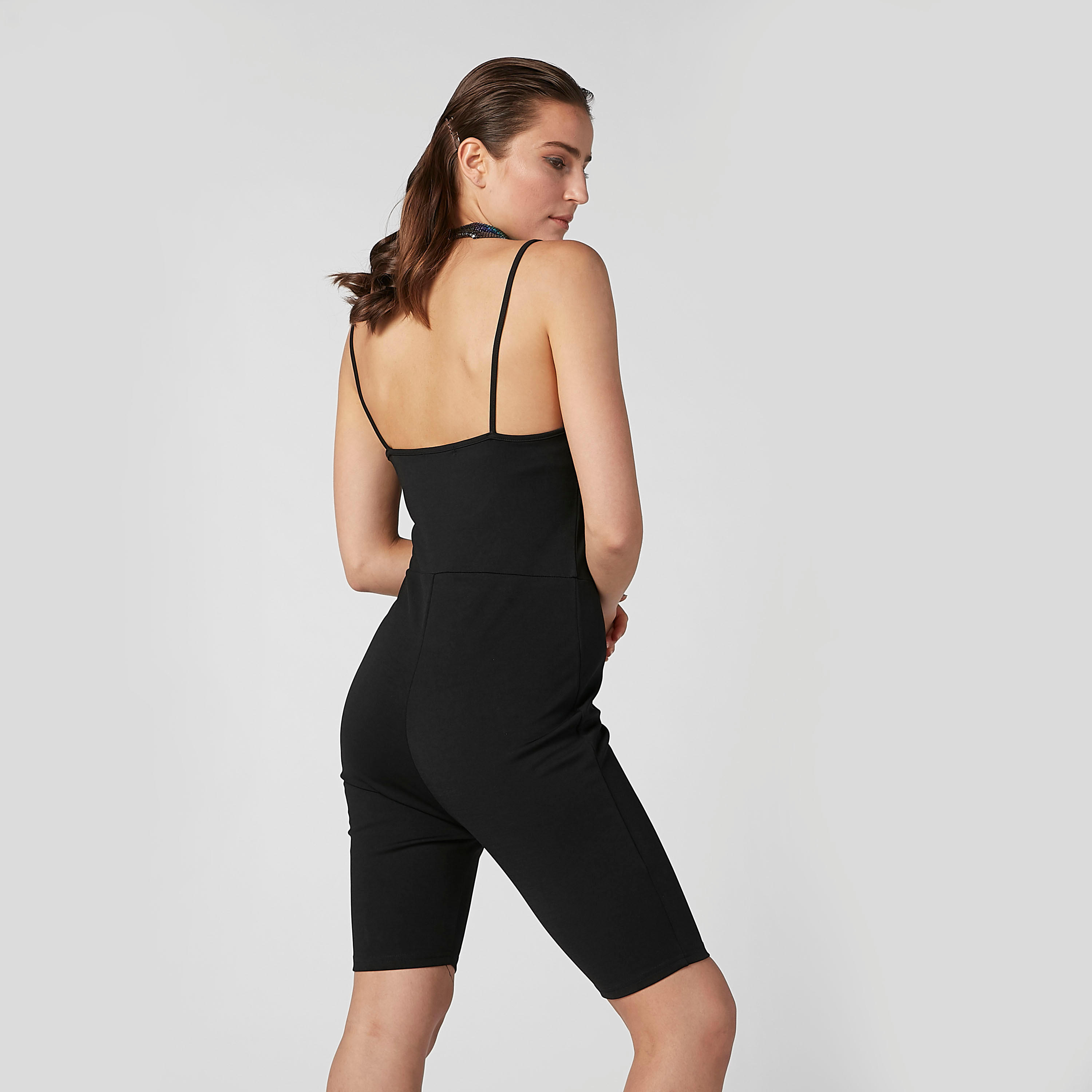 Plain Playsuit with Adjustable Spaghetti Straps-women-clothing-jumpsuits-image-4