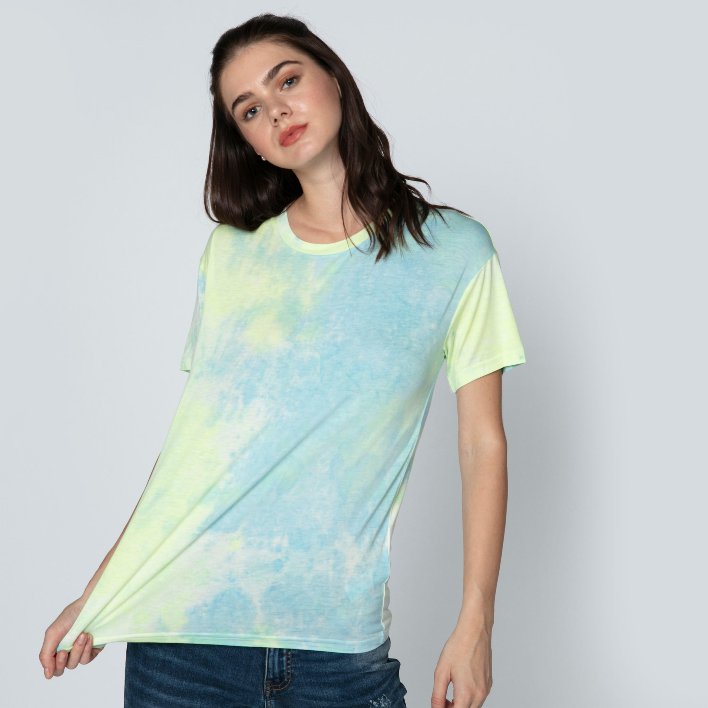 Printed T-shirt with Round Neck and Short Sleeves-women-clothing-tshirts-image-1