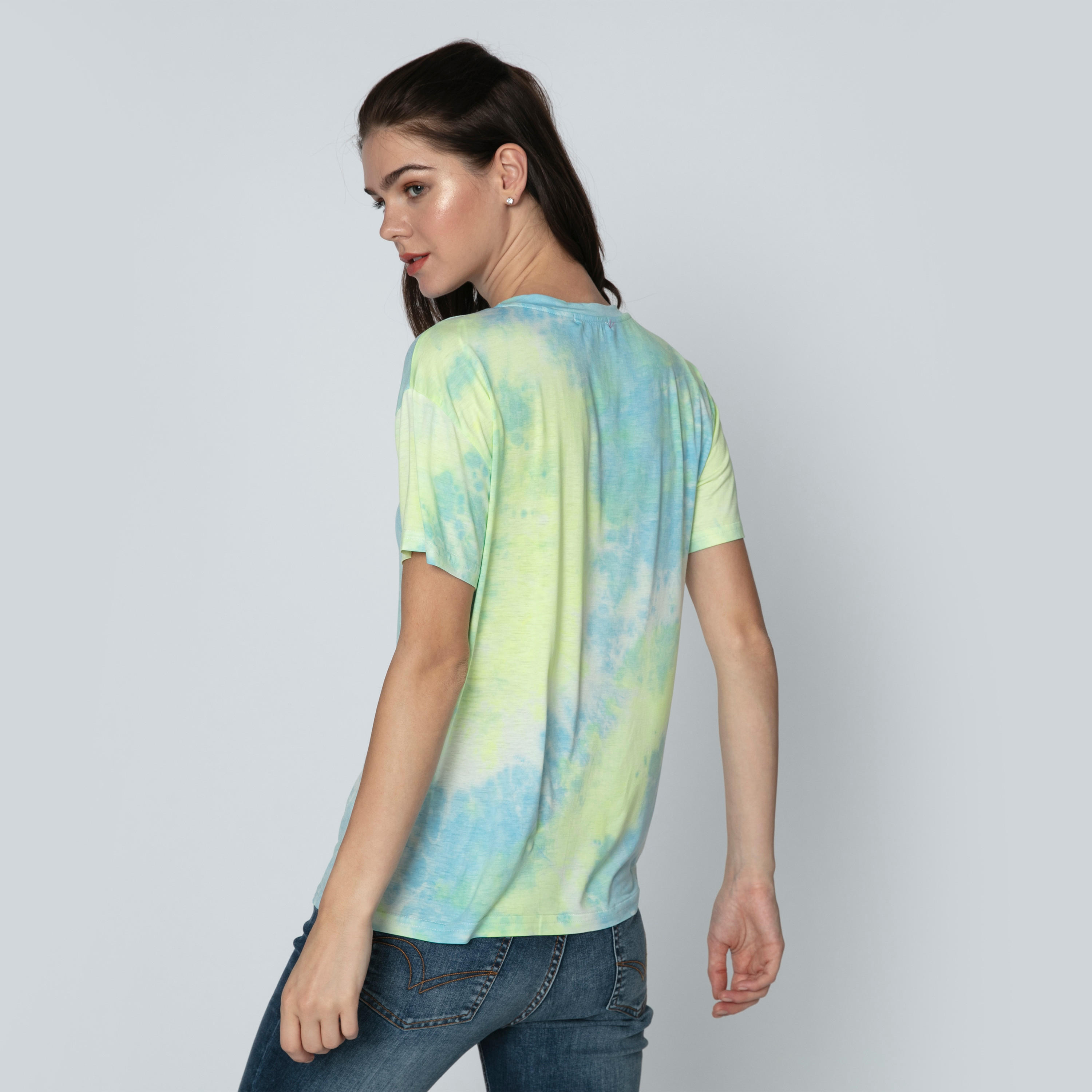 Printed T-shirt with Round Neck and Short Sleeves-women-clothing-tshirts-image-2