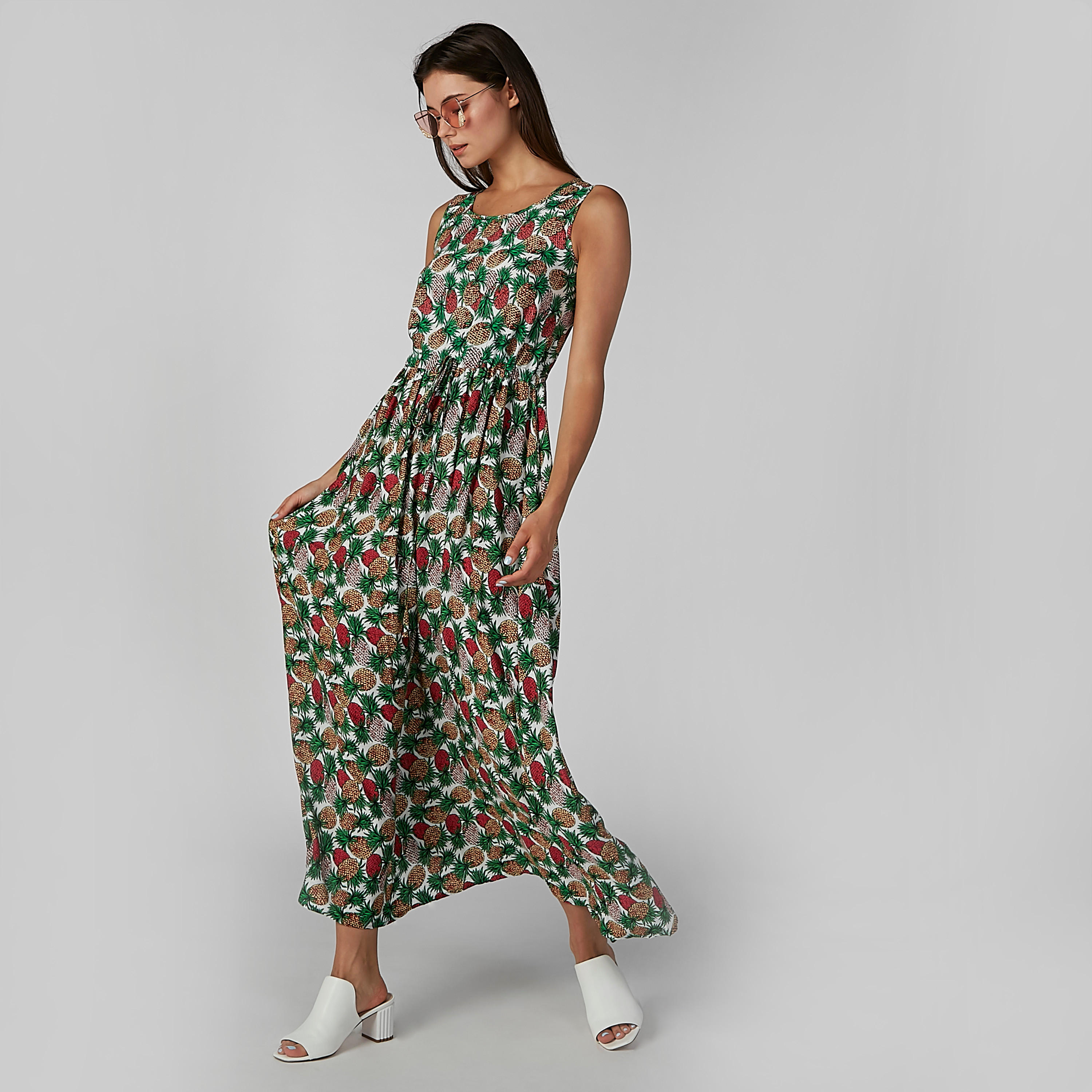فستان إيه لاين طويل دون أكمام بطبعات-women-clothing-dresses-image-4