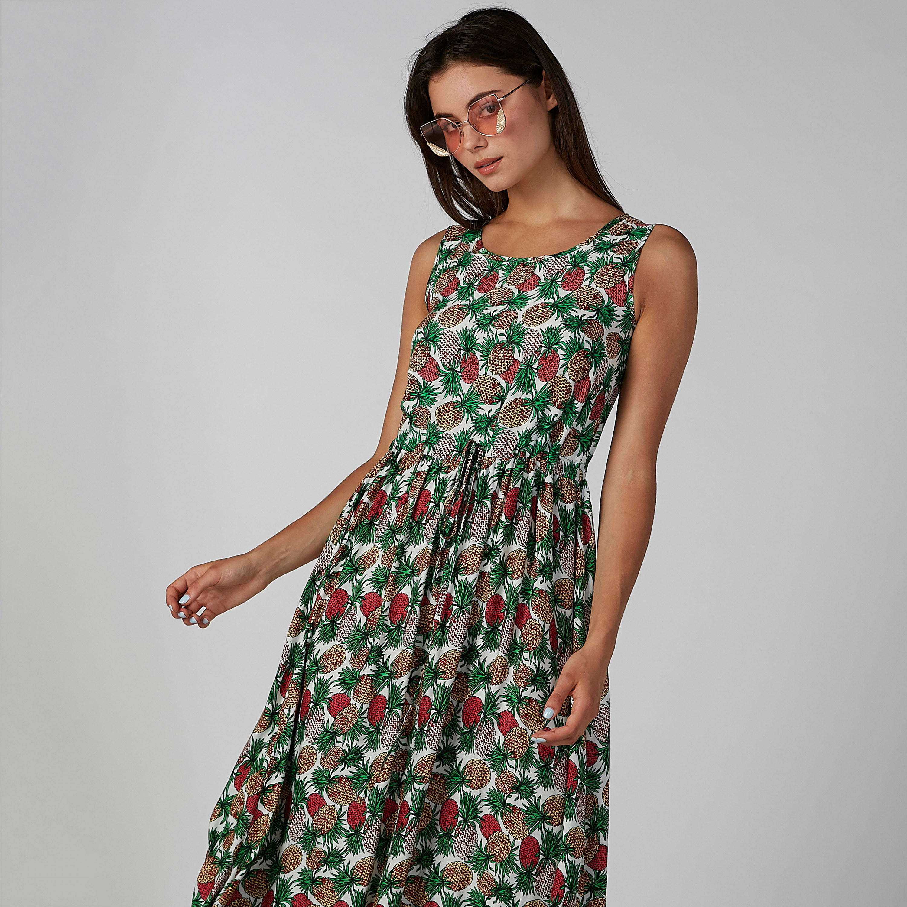 فستان إيه لاين طويل دون أكمام بطبعات-women-clothing-dresses-image-3