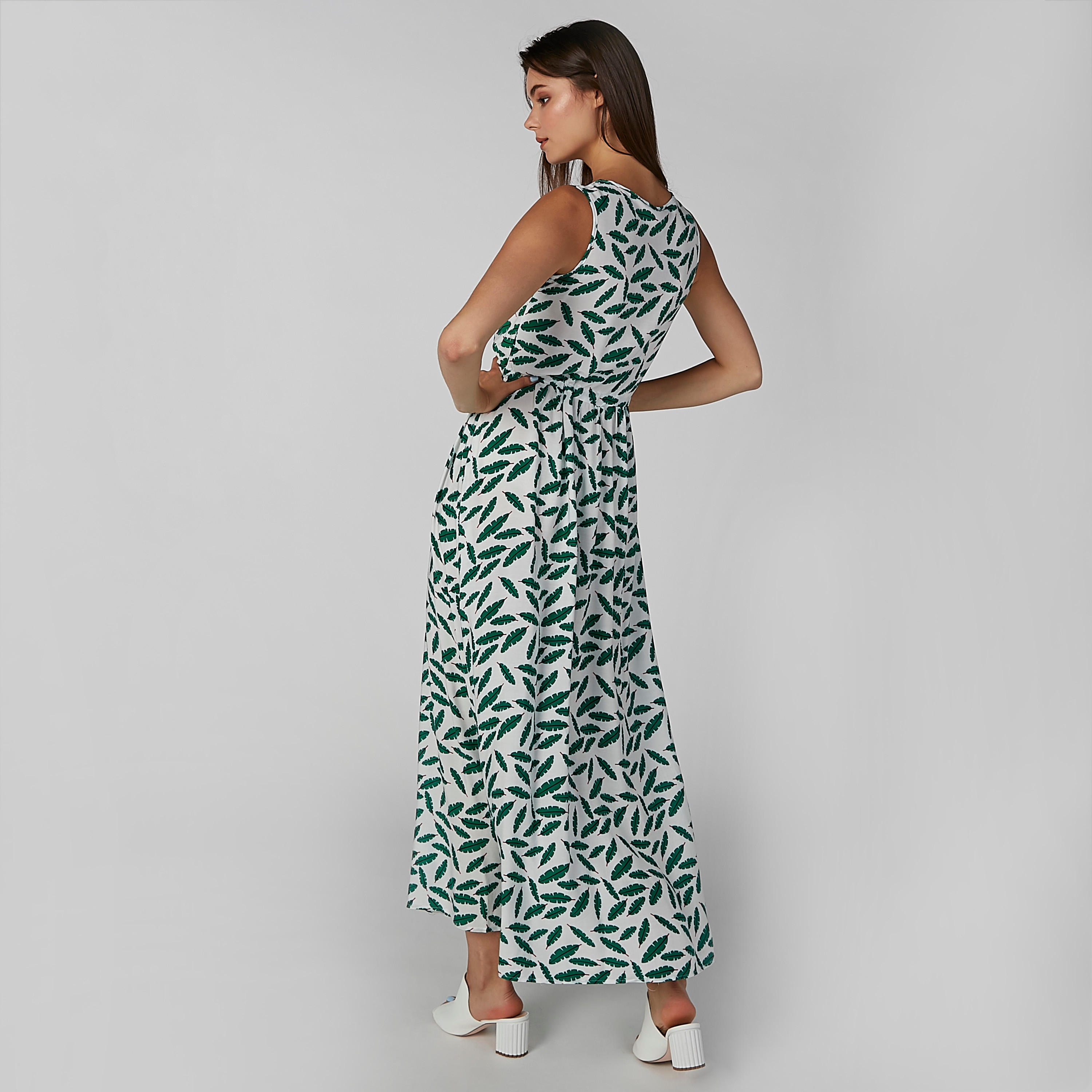 فستان إيه لاين طويل دون أكمام بطبعات-women-clothing-dresses-image-1