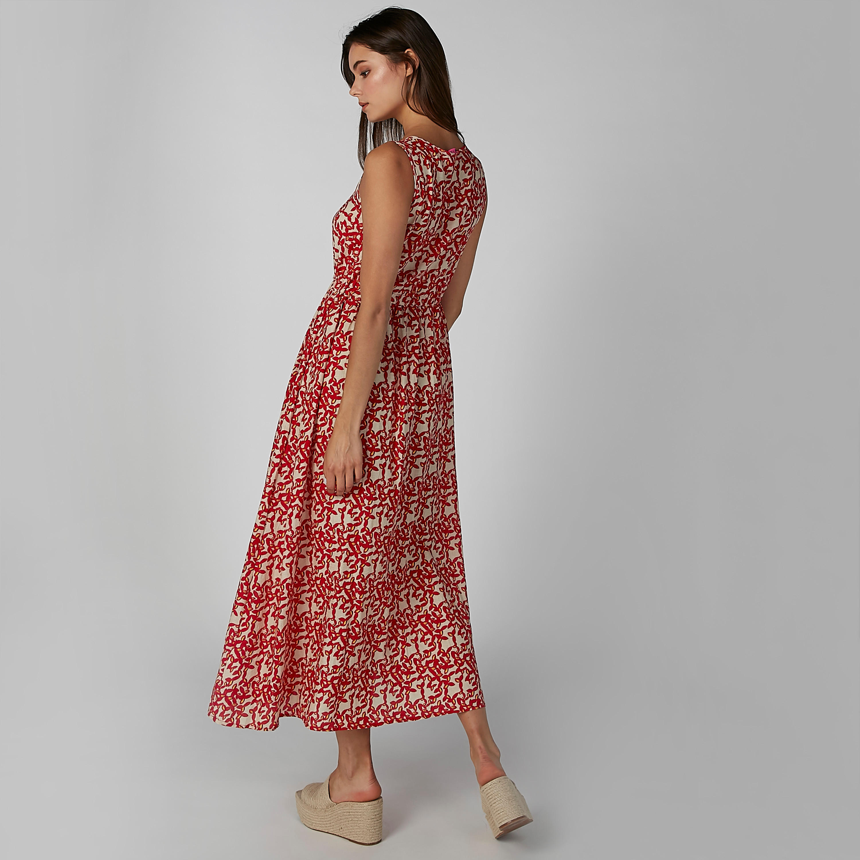 فستان إيه لاين طويل دون أكمام بأربطة وطبعات-women-clothing-dresses-image-5