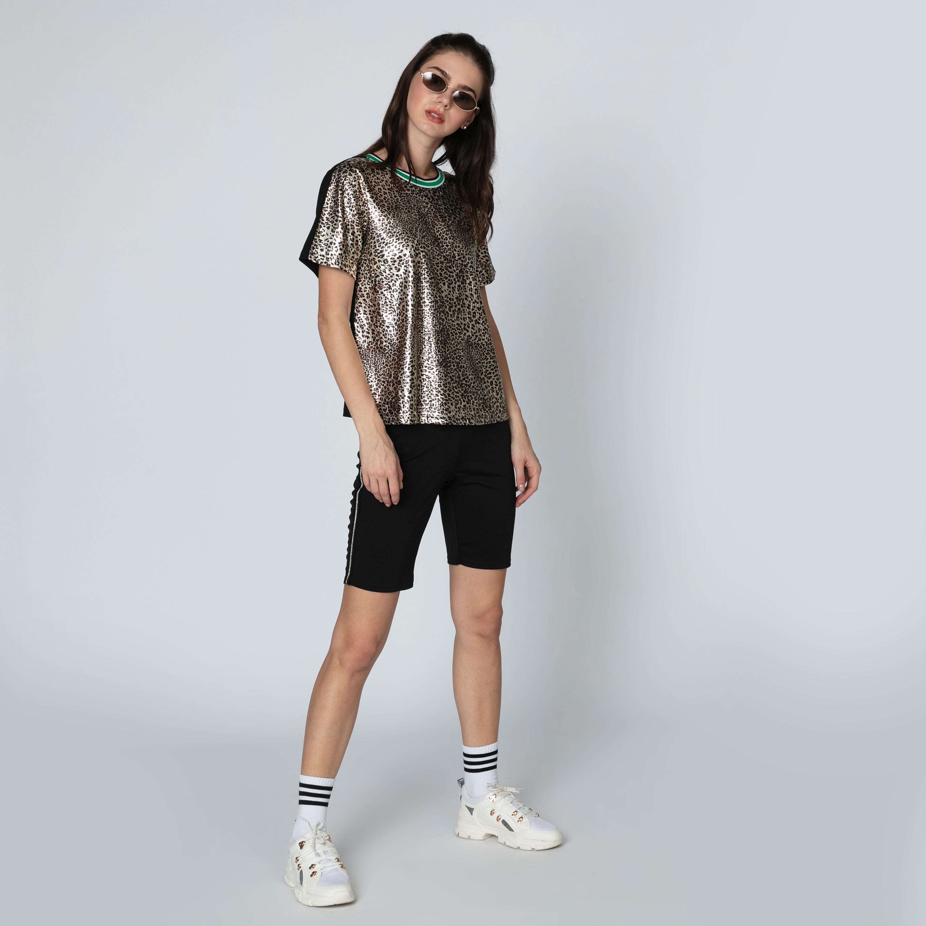 تيشيرت بياقة مستديرة وأكمام قصيرة وطبعات حيوانات-women-clothing-tshirts-image-1