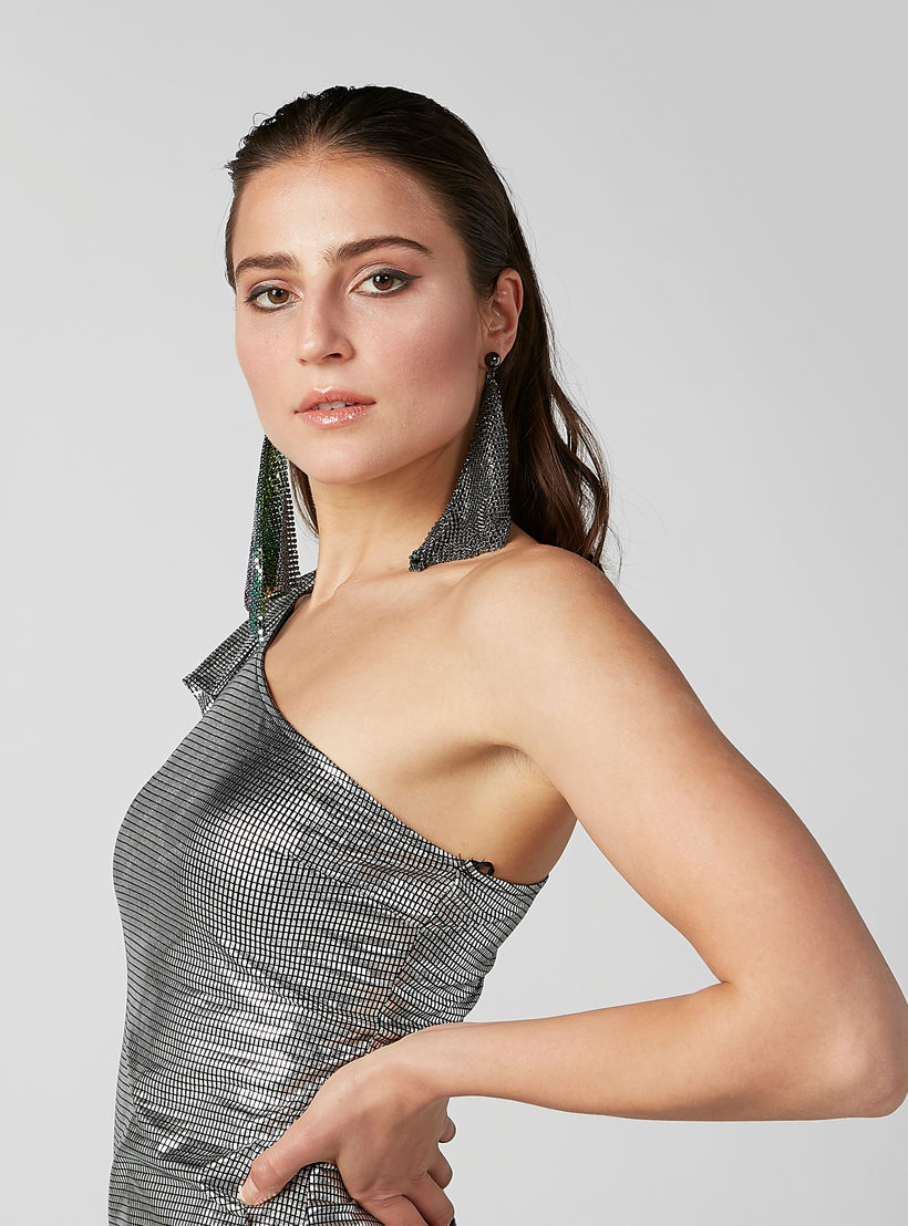 فستان ضيّق قصير مزيّن بكُم واحد وتفاصيل دانتيل-women-clothing-dresses-image-3