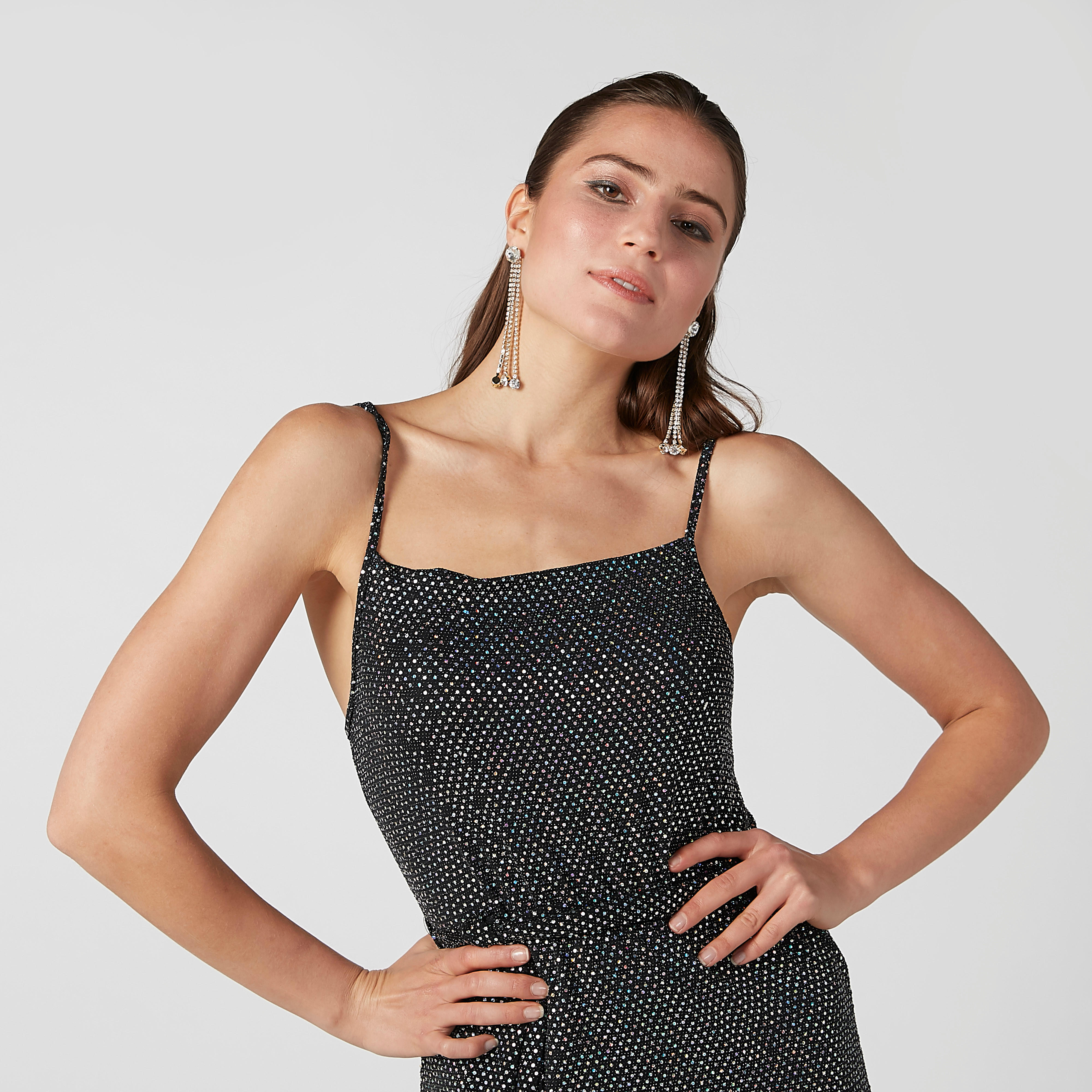 فستان إيه لاين متوسط الطول بحمّالات رفيعة قابلة للتعديل وتزيينات-women-clothing-dresses-image-4