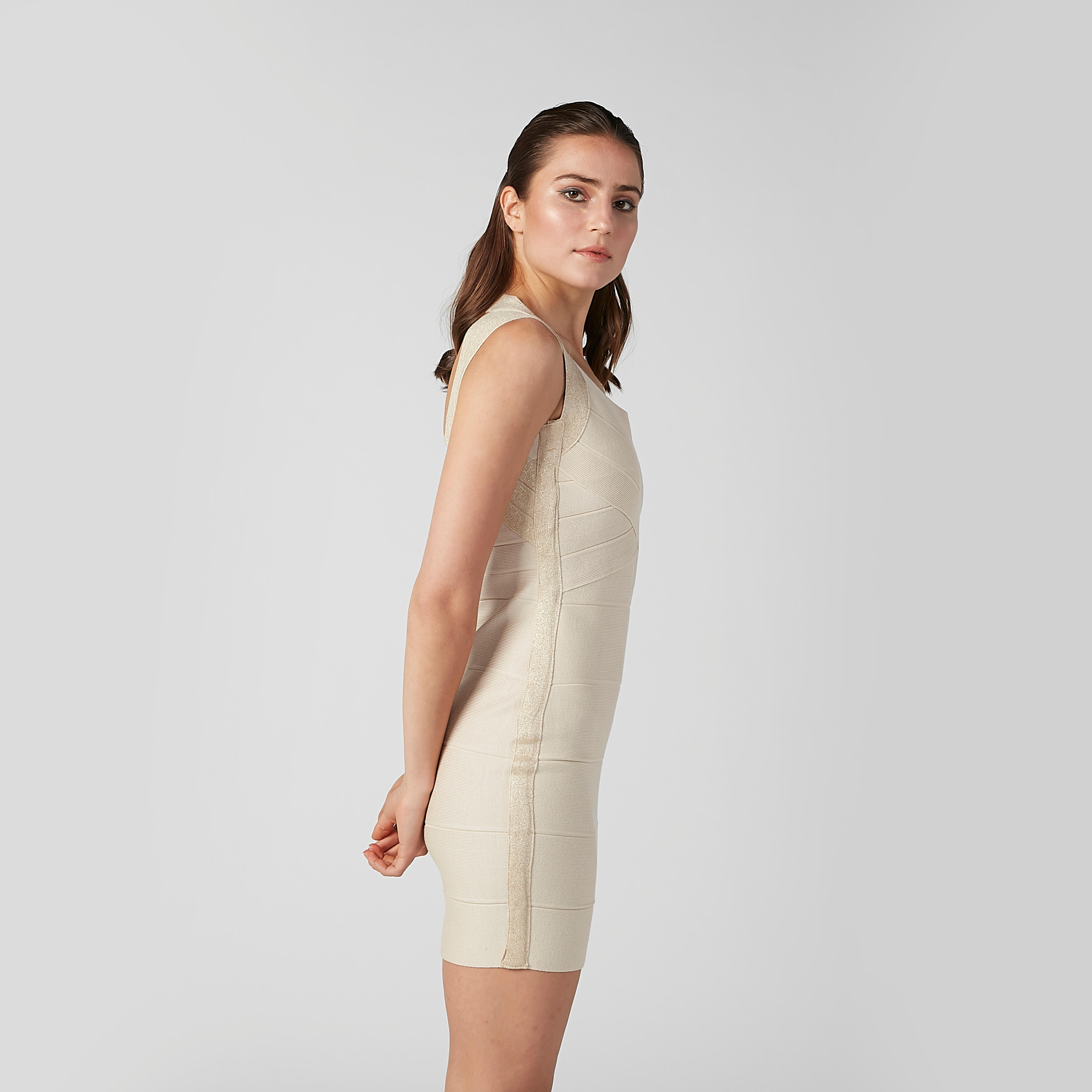 فستان ضيّق قصير بارز الملمس دون أكمام بسحّاب إغلاق-women-clothing-dresses-image-4