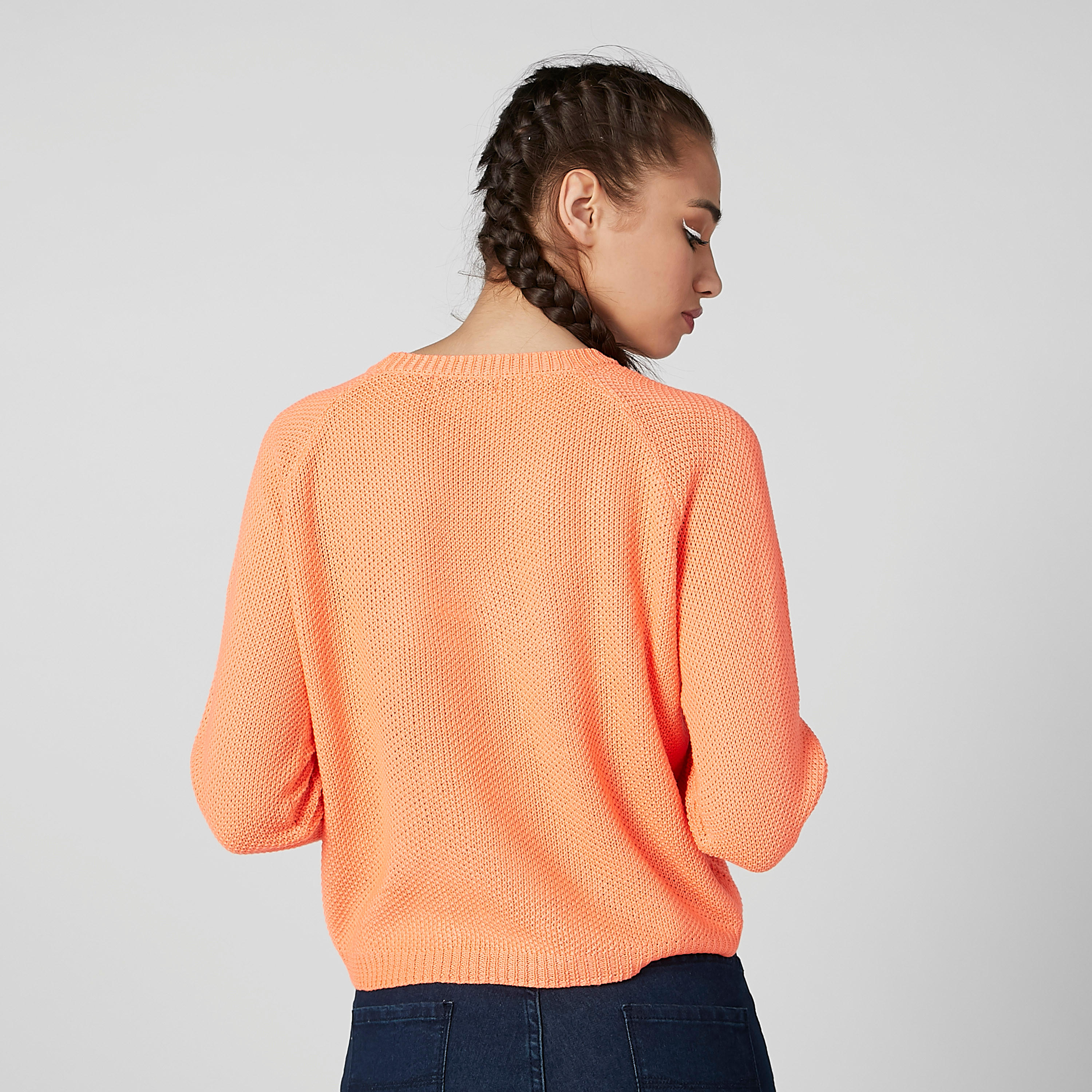 جامبر بارز الملمس بأكمام مغايرة وياقة مستديرة-women-clothing-cardigansandjumpers-jumpers-image-4