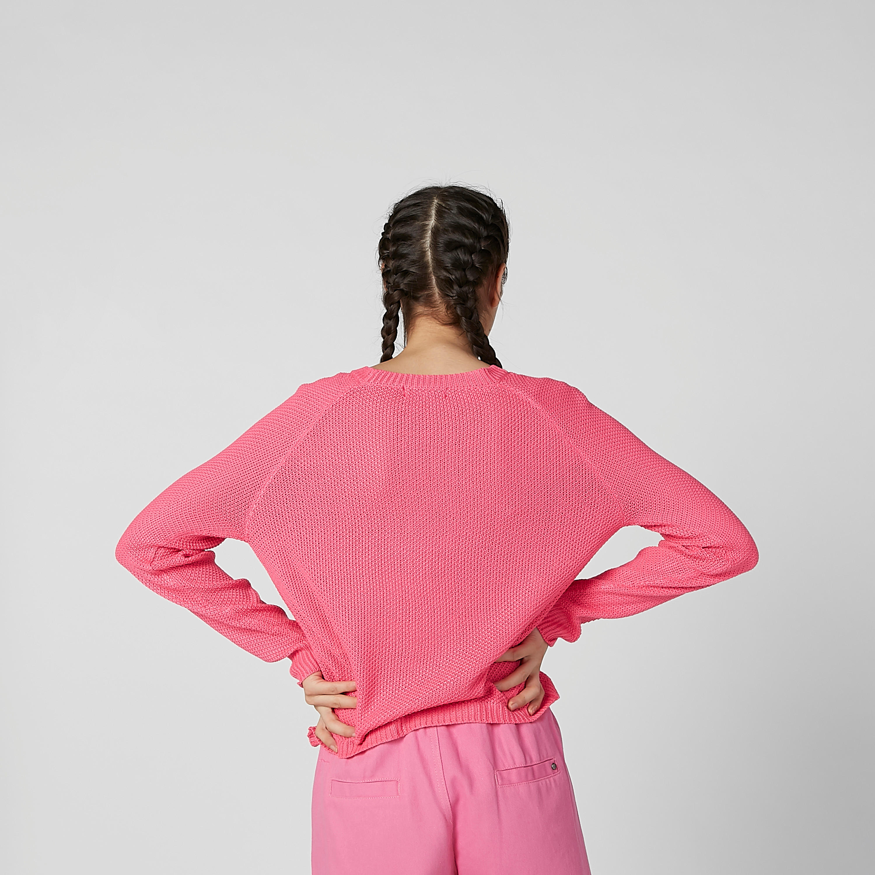 جامبر بارز الملمس بأكمام مغايرة وياقة مستديرة-women-clothing-cardigansandjumpers-jumpers-image-5