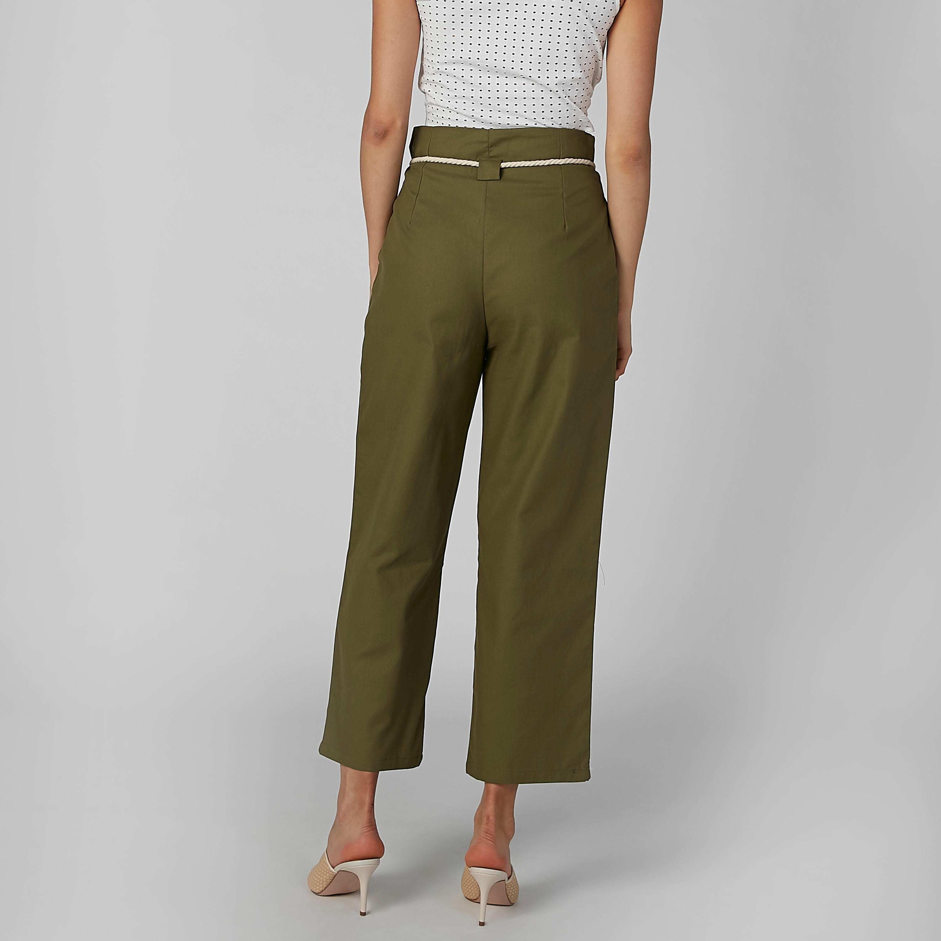 بنطال واسع الساقين سادة برباط من تو إكستريمز-women-clothing-bottoms-trousers-image-2