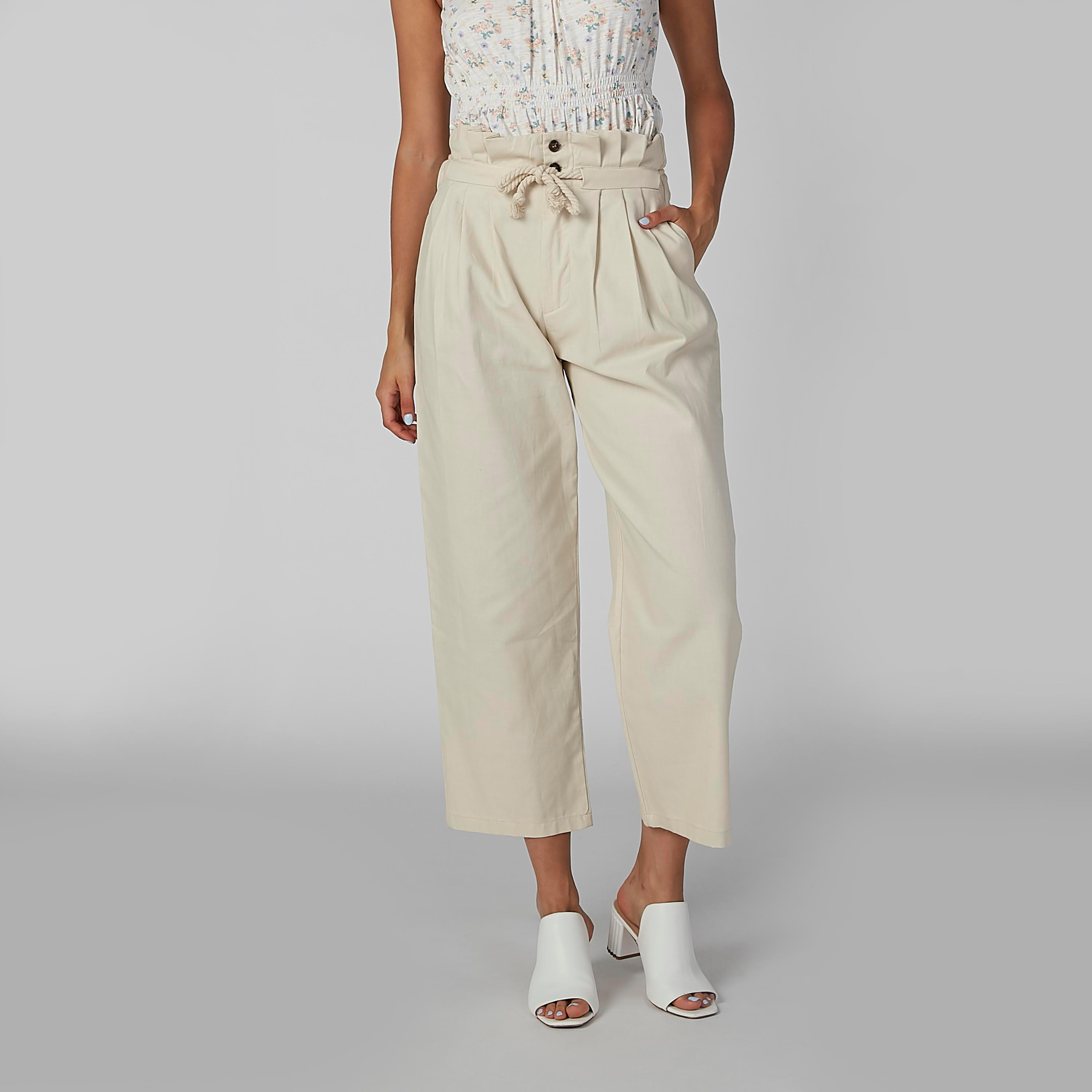 بنطال واسع الساقين سادة برباط من تو إكستريمز-women-clothing-bottoms-trousers-image-1