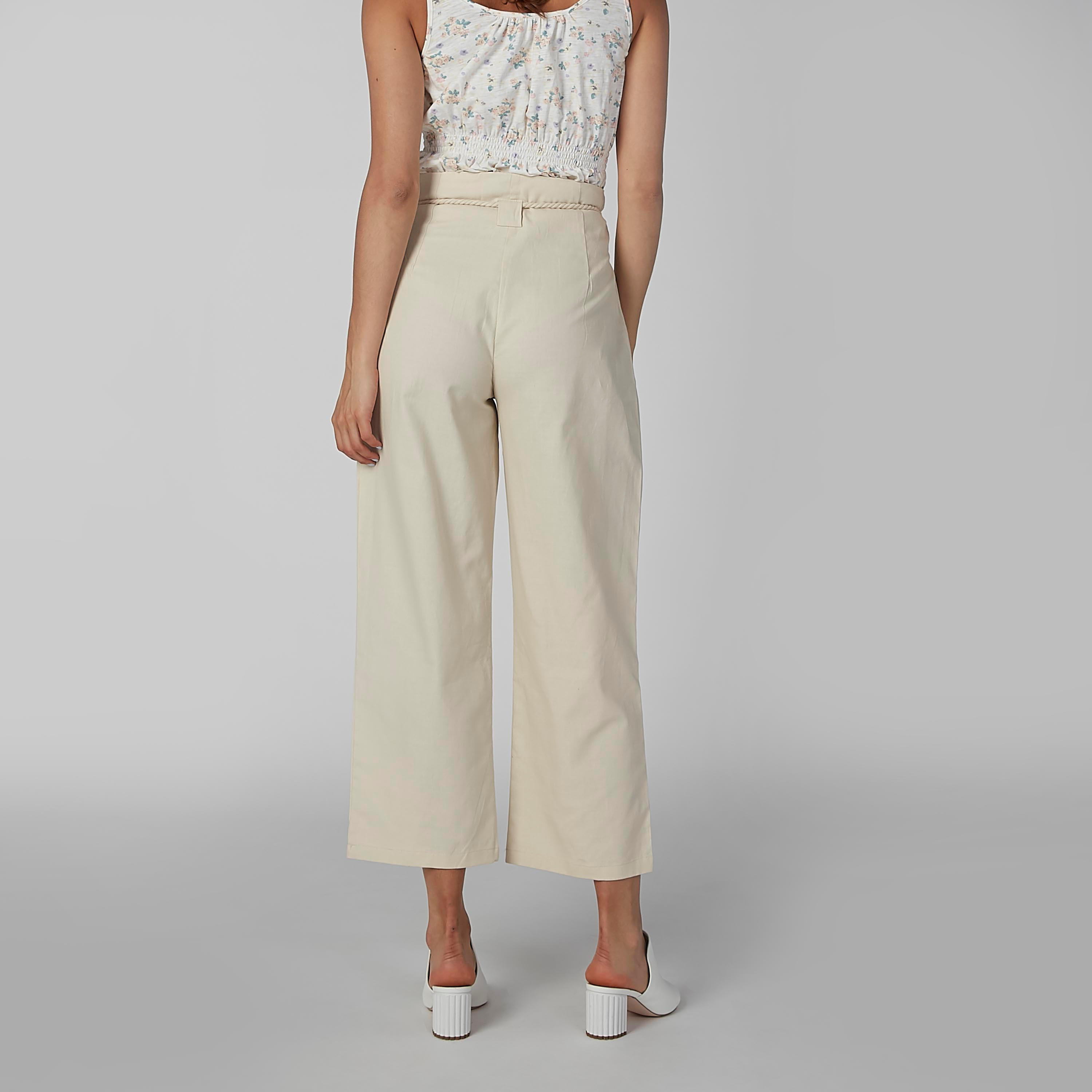 بنطال واسع الساقين سادة برباط من تو إكستريمز-women-clothing-bottoms-trousers-image-5