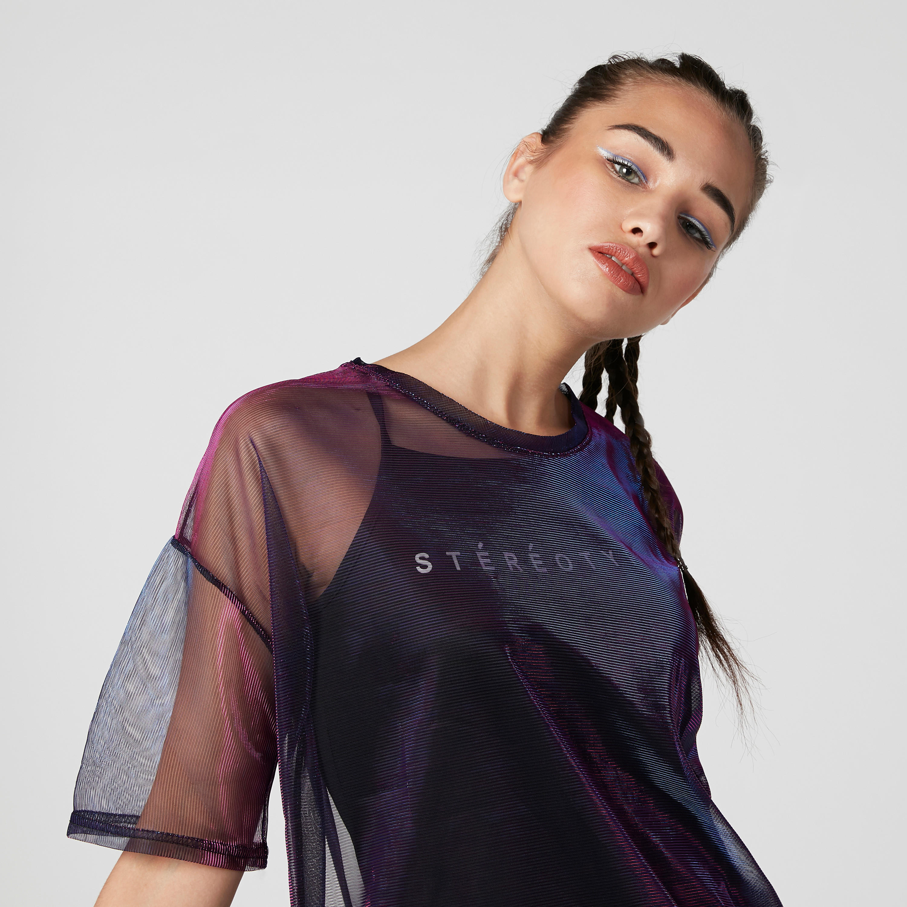 Wide Fit Textured T-shirt with Round Neck and Short Sleeves-women-clothing-tshirts-image-4