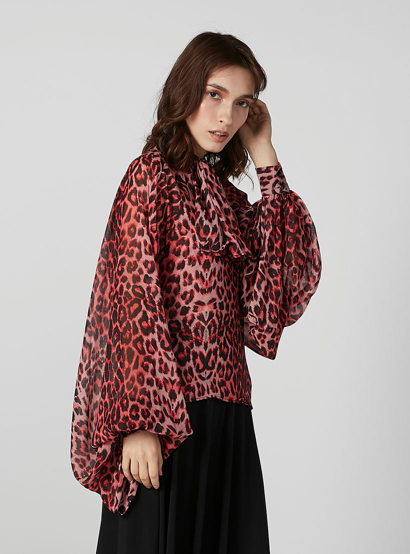 بلوزة بقصّة واسعة وفيونكة وأكمام واسعة وطبعات حيوانات-women-clothing-shirtsandblouses-blouses-image-4