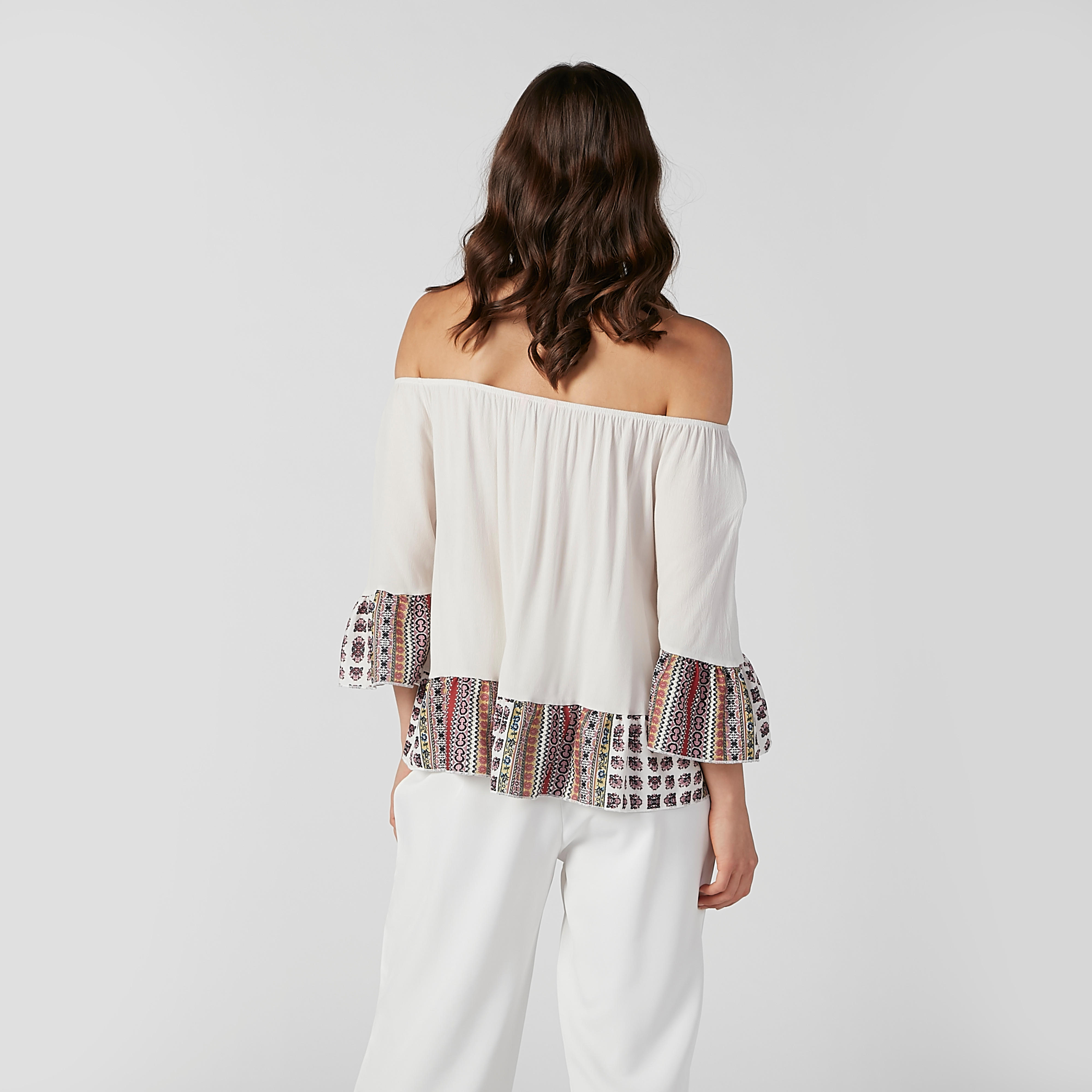 Printed Off Shoulder Top with Flounce Sleeves and Tie Ups-women-clothing-shirtsandblouses-blouses-image-4