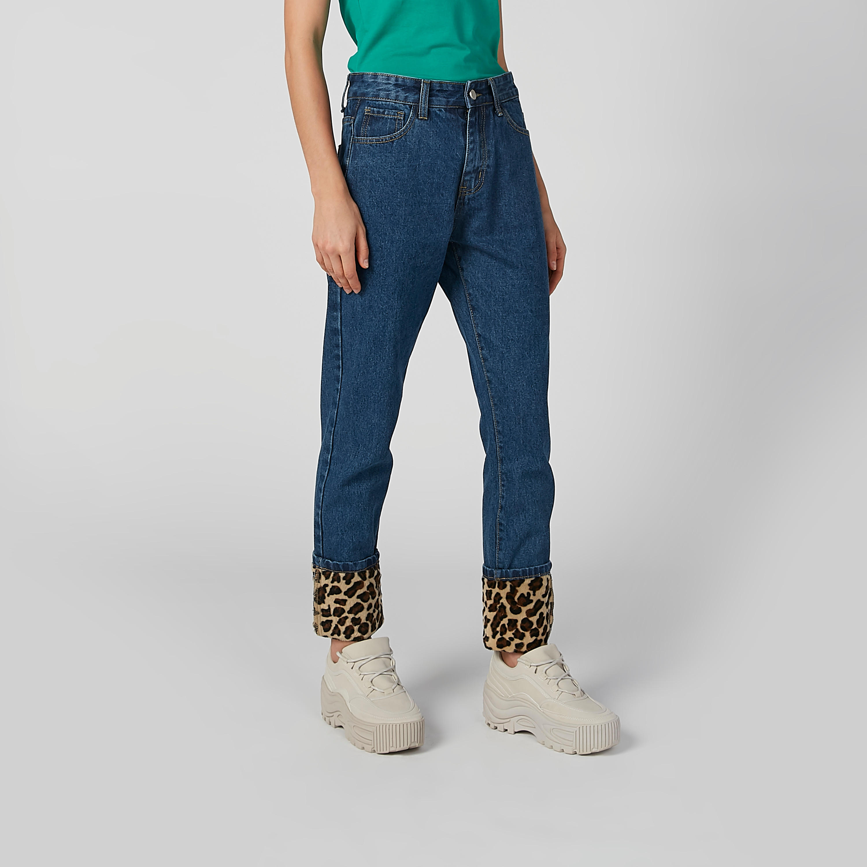 2Xtremz Denim with Pocket Detail and Leopard Spot Printed Hems-women-clothing-bottoms-jeans-image-1