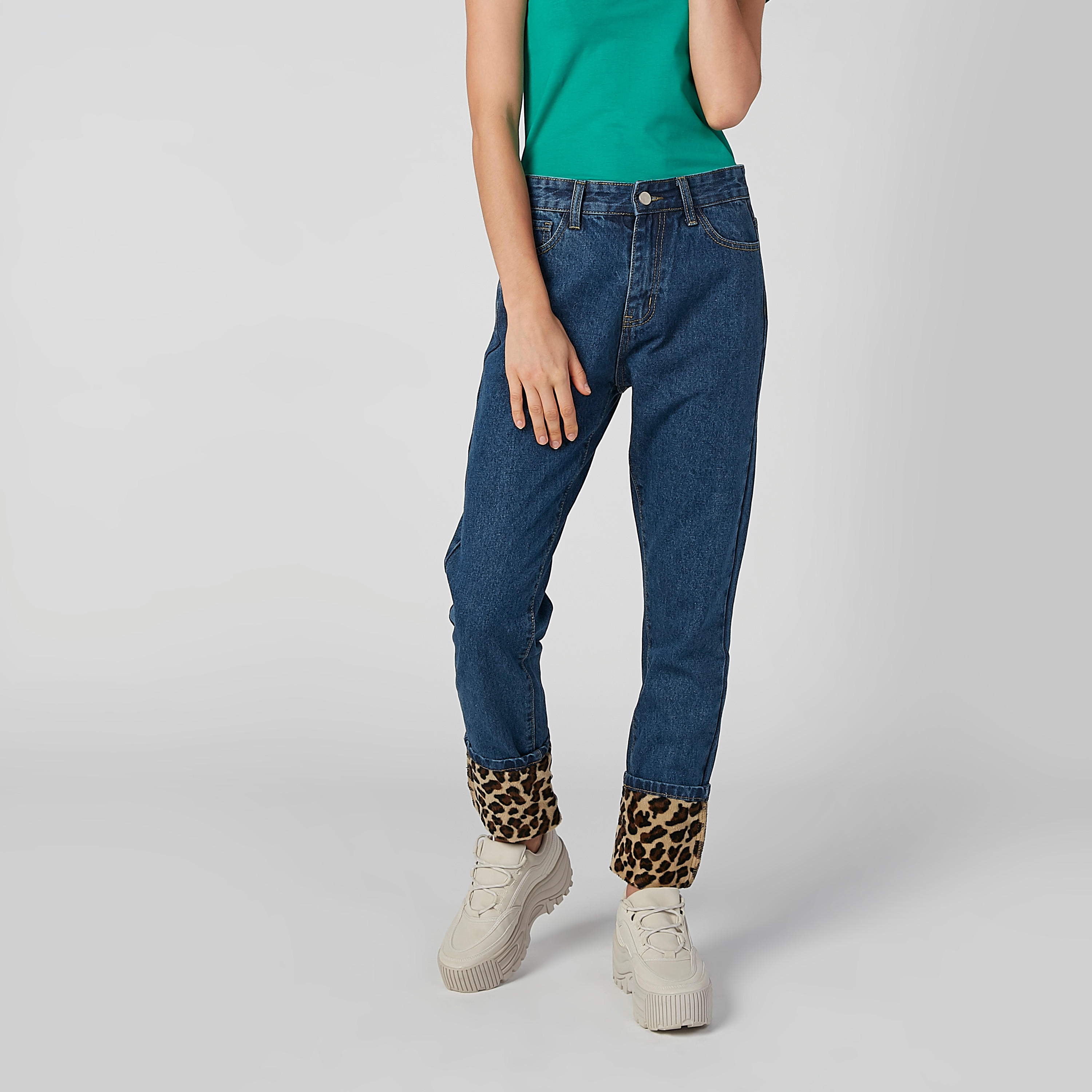 2Xtremz Denim with Pocket Detail and Leopard Spot Printed Hems-women-clothing-bottoms-jeans-image-3
