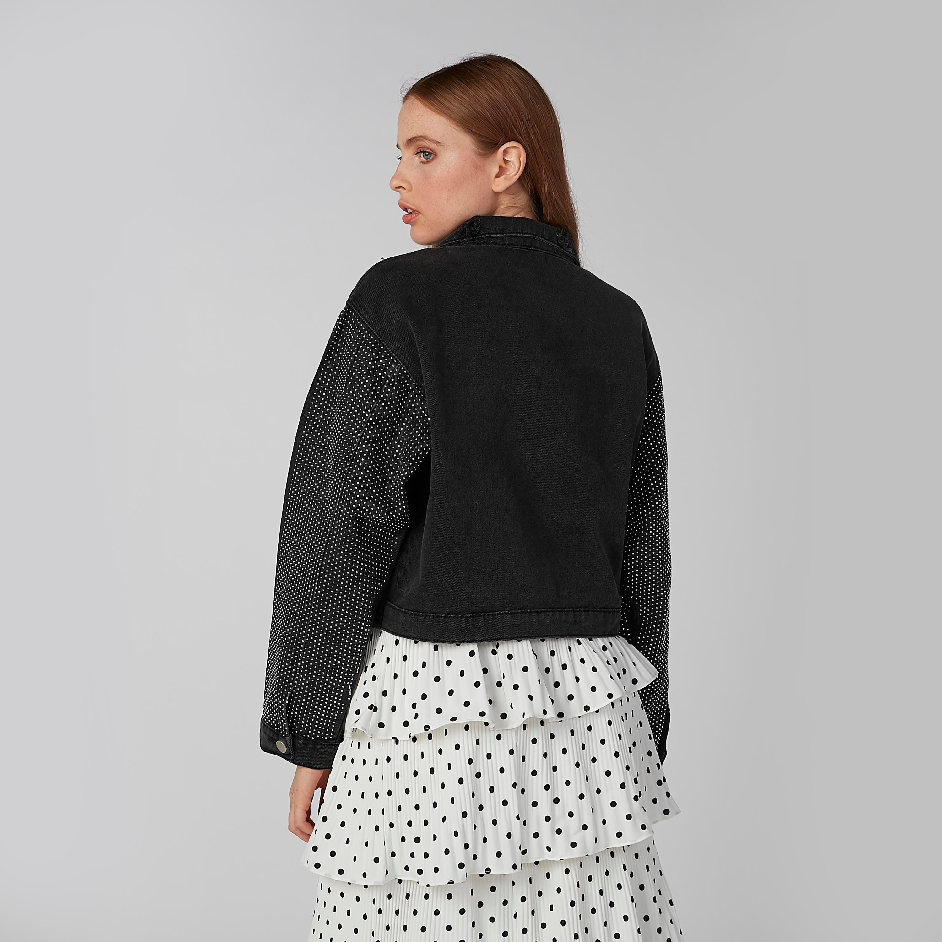 Studded Denim Jacket with Long Sleeves and Button Closure-women-winterwear-coatsandjackets-jackets-image-6