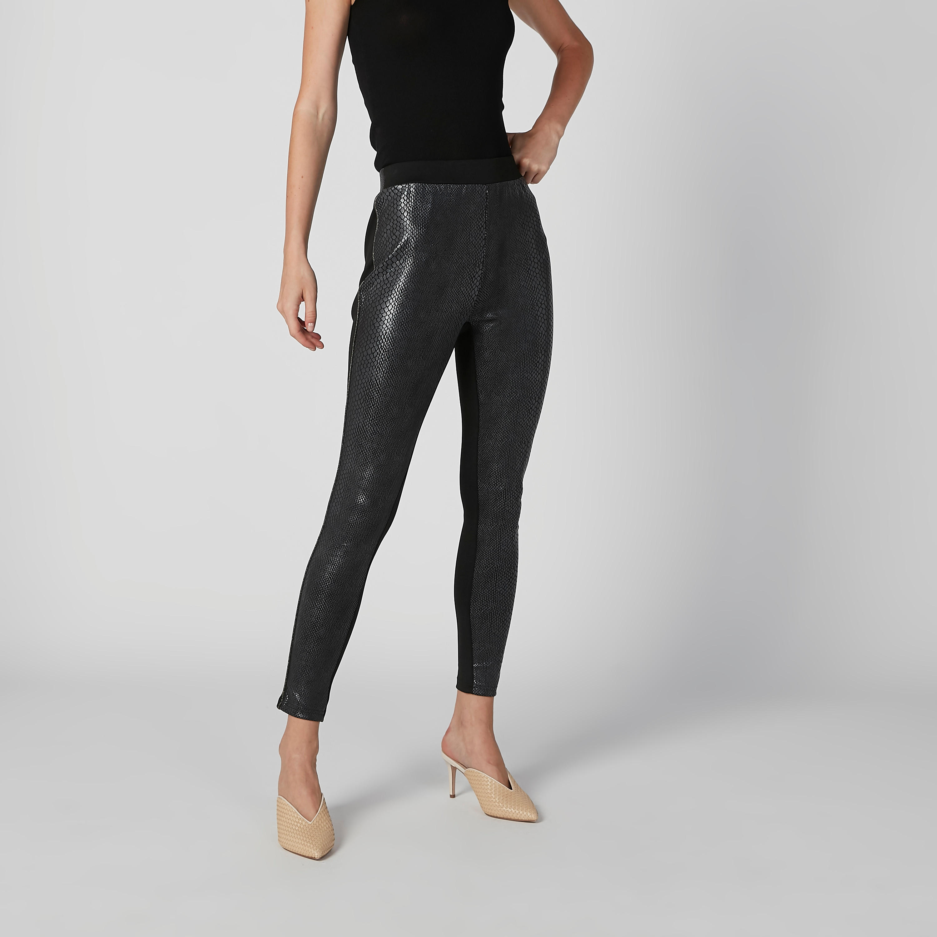 بنطال بارز الملمس بقصّة سكيني وخصر مطّاطي مرن-women-clothing-bottoms-trousers-image-1