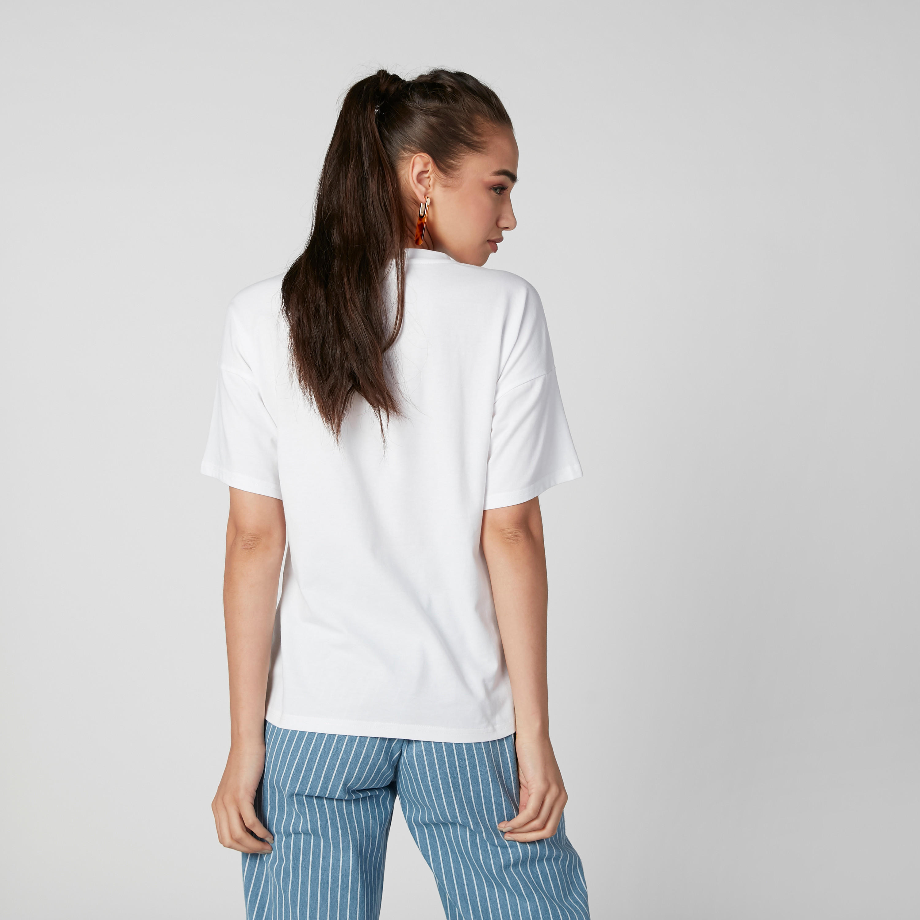 Printed T-shirt with Round Neck and Short Sleeves-women-clothing-tshirts-image-4