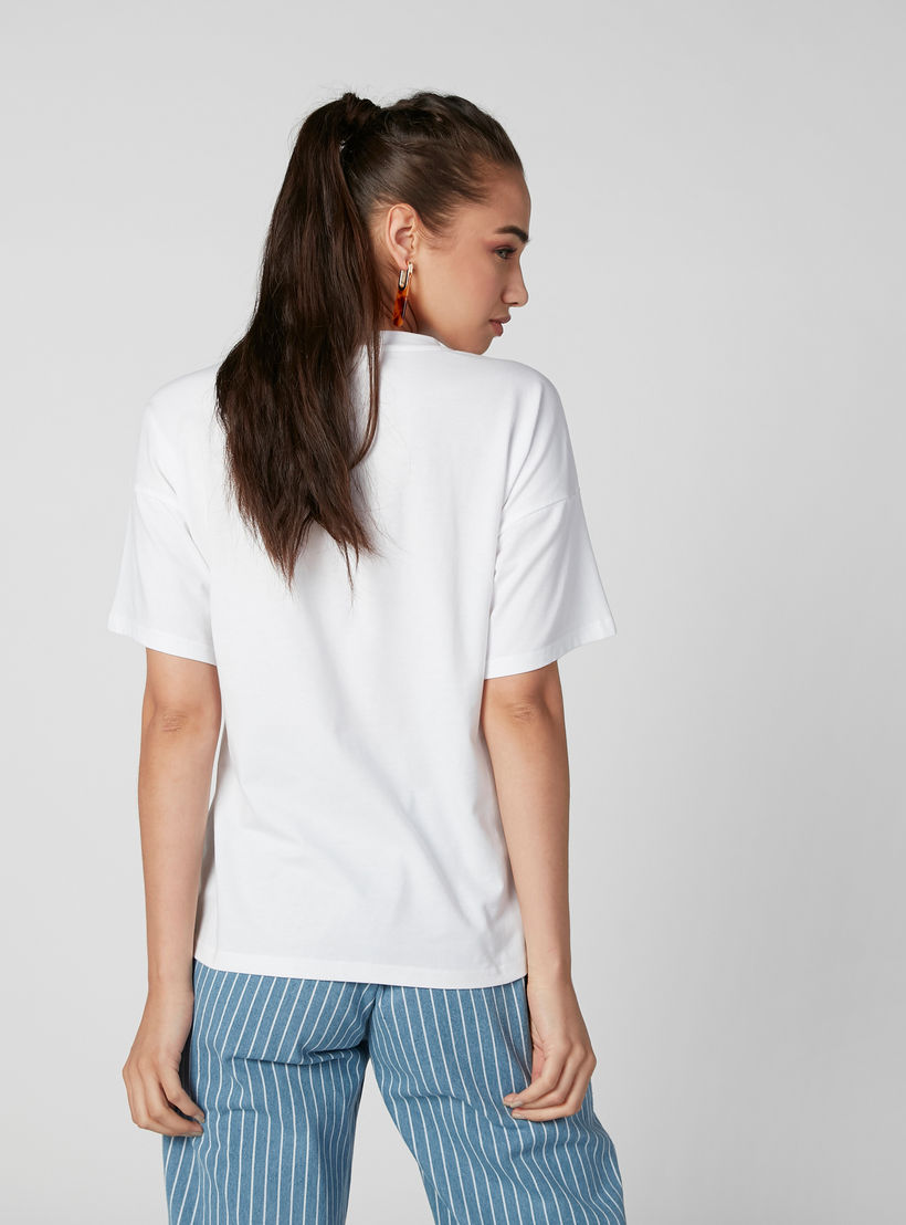 Printed T-shirt with Round Neck and Short Sleeves-women-clothing-tshirts-image-4