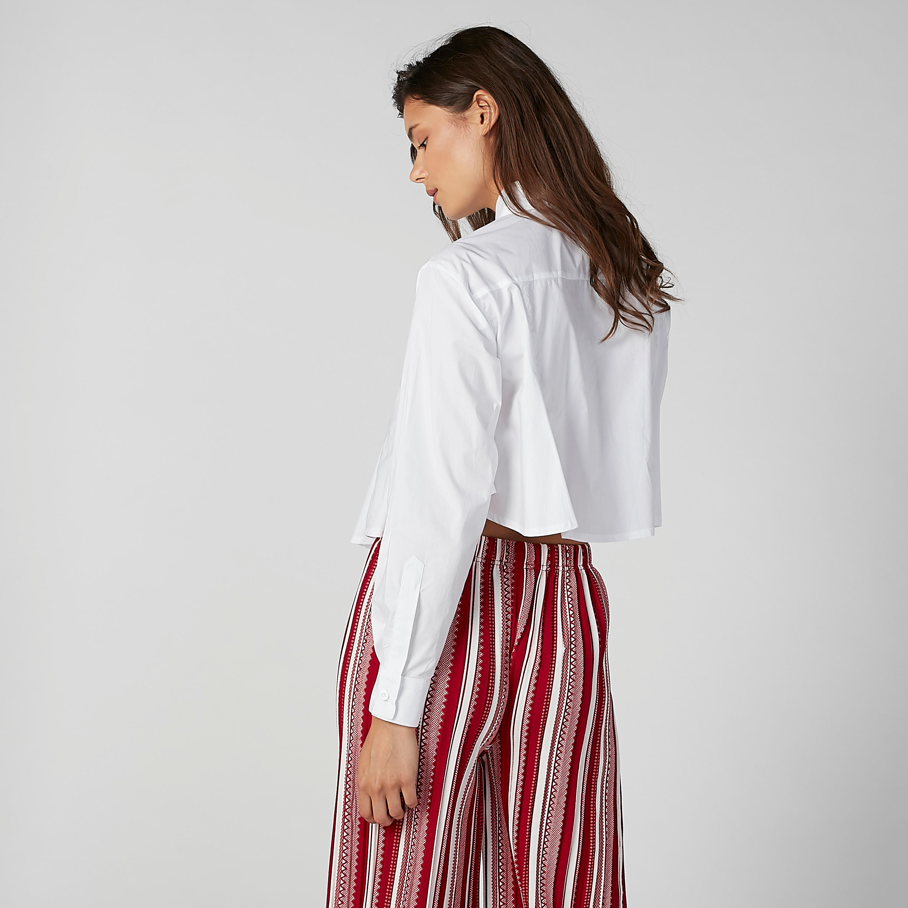 2Xtremz Solid Flared Shirt with Spread Collar and Long Sleeves-women-clothing-shirtsandblouses-shirts-image-4
