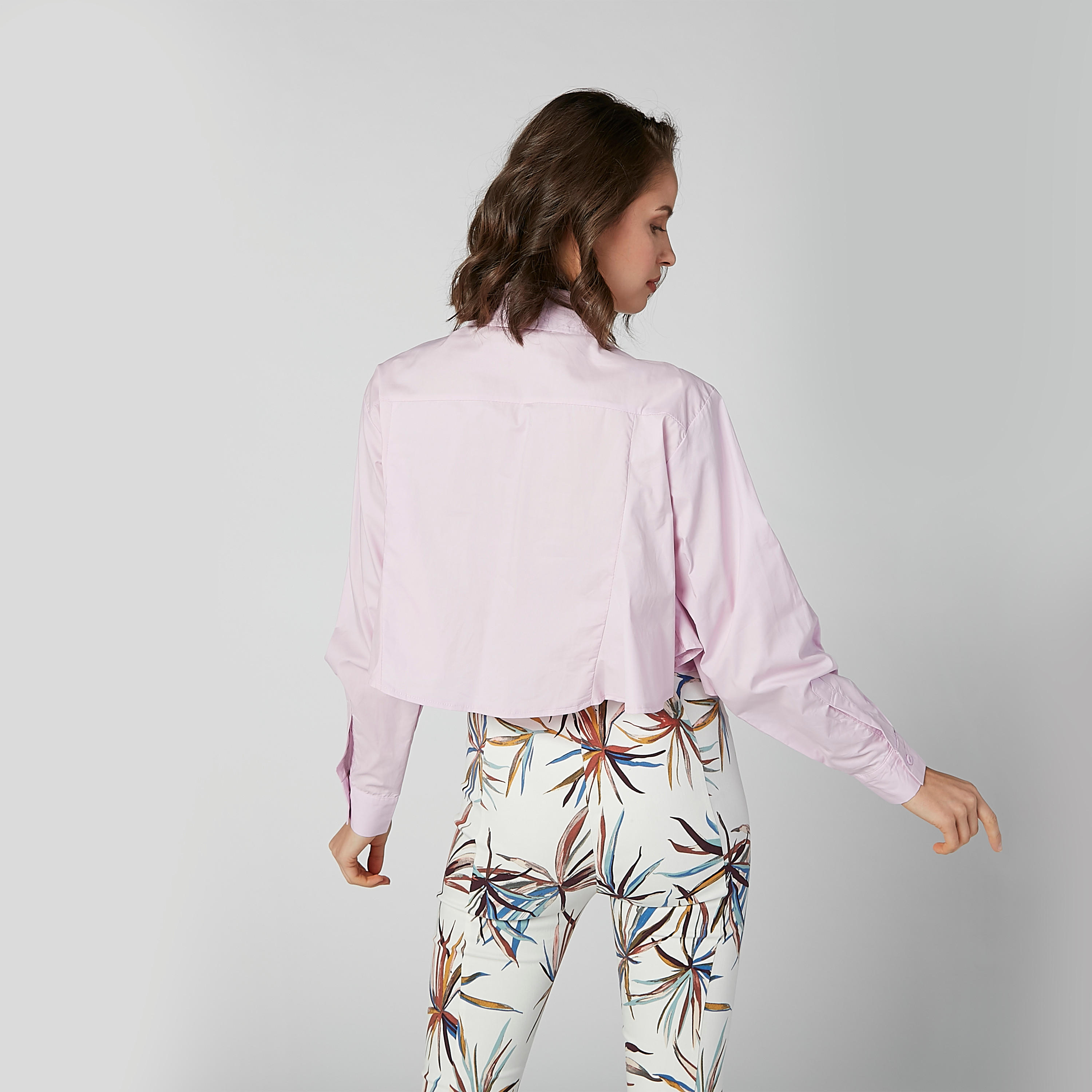 2Xtremz Solid Flared Shirt with Spread Collar and Long Sleeves-women-clothing-shirtsandblouses-shirts-image-4