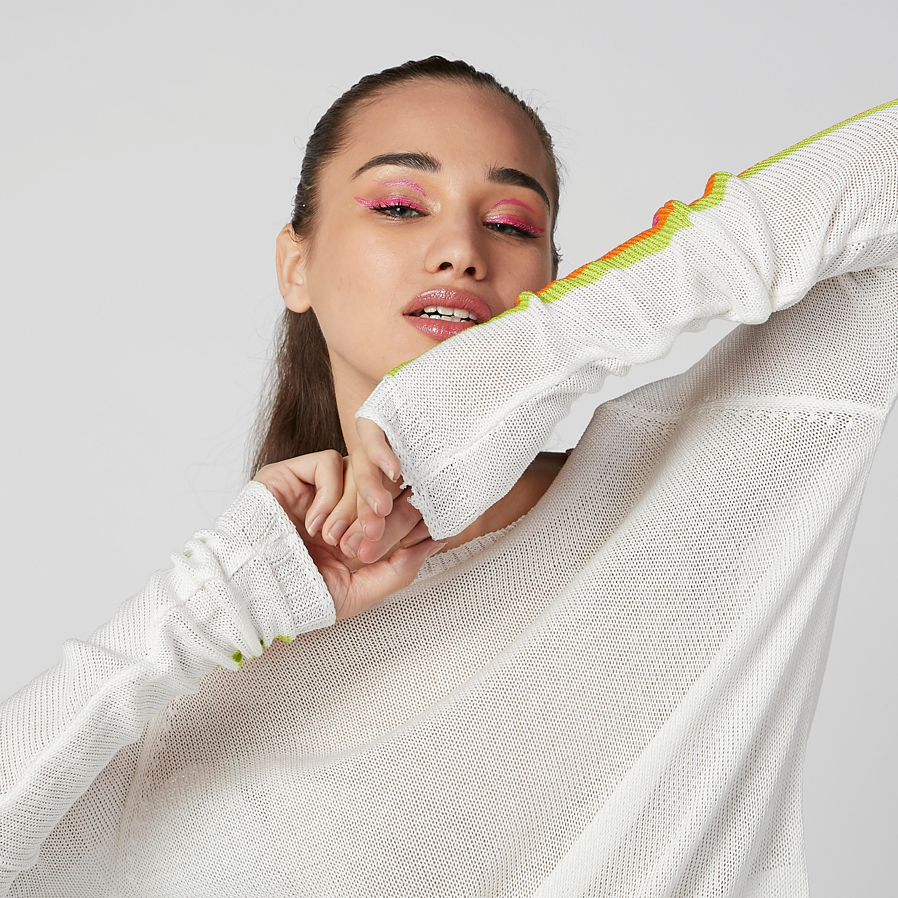 جامبر بارز الملمس بأكمام مغايرة وتقليم-women-clothing-cardigansandjumpers-jumpers-image-5